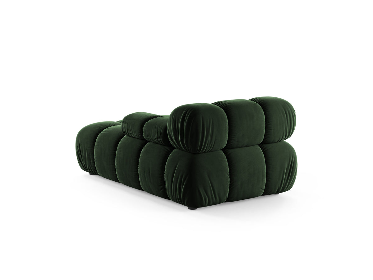 Right-facing chaise longue BELLIS in bottle green velvet