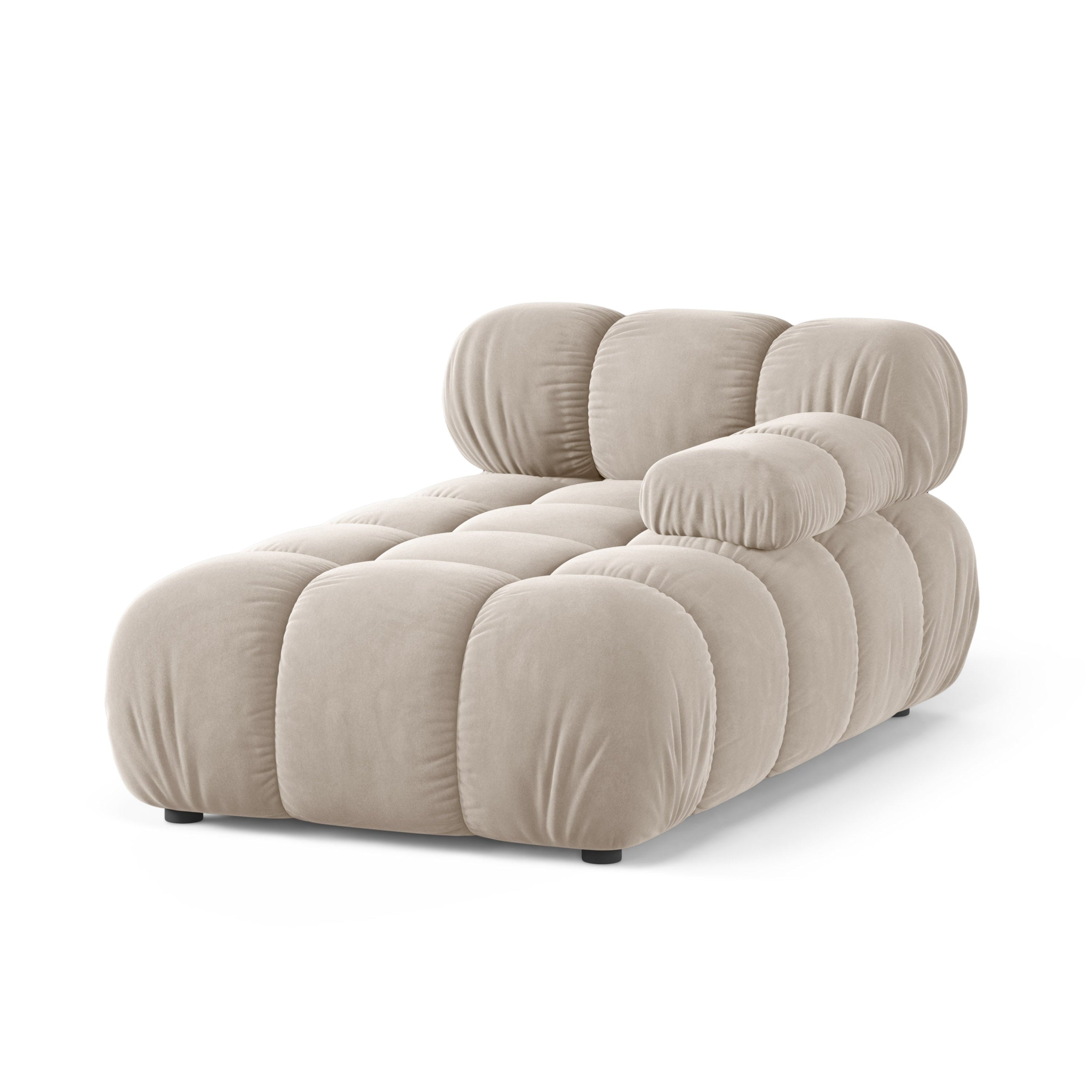 Right-facing velvet chaise lounge BELLIS beige
