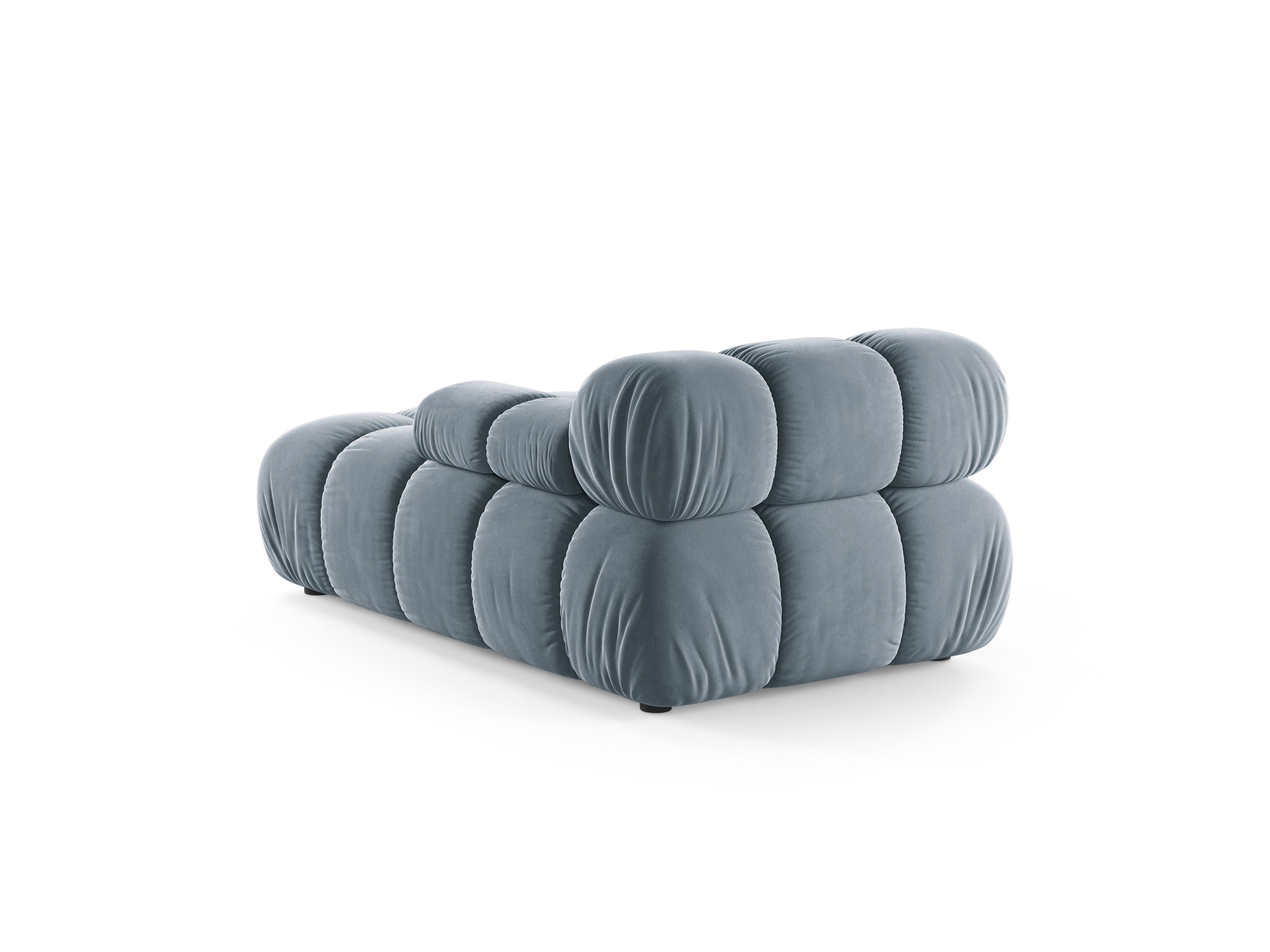 Right-facing velvet chaise longue BELLIS in blue