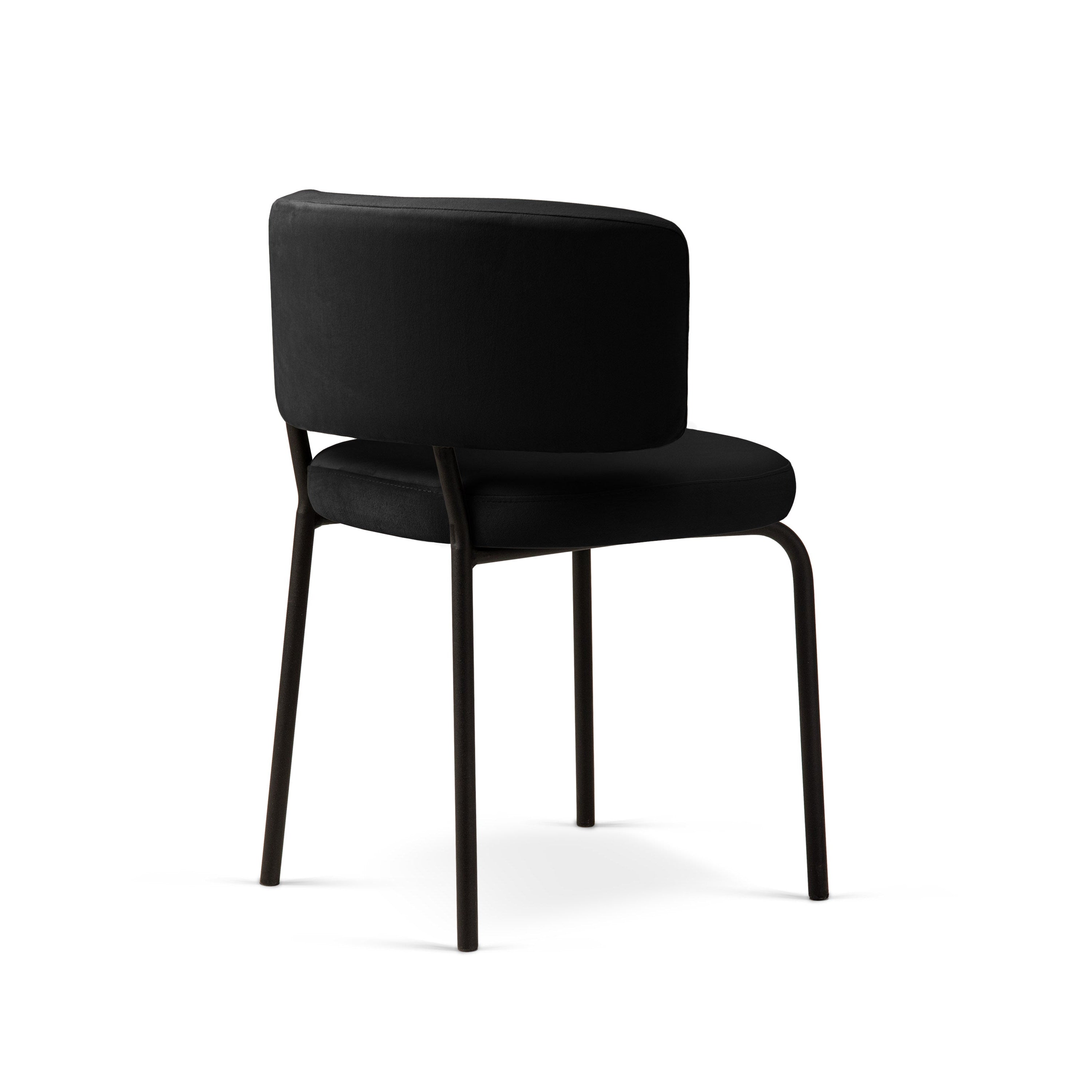 DORA Black Velvet Chair with Black Base