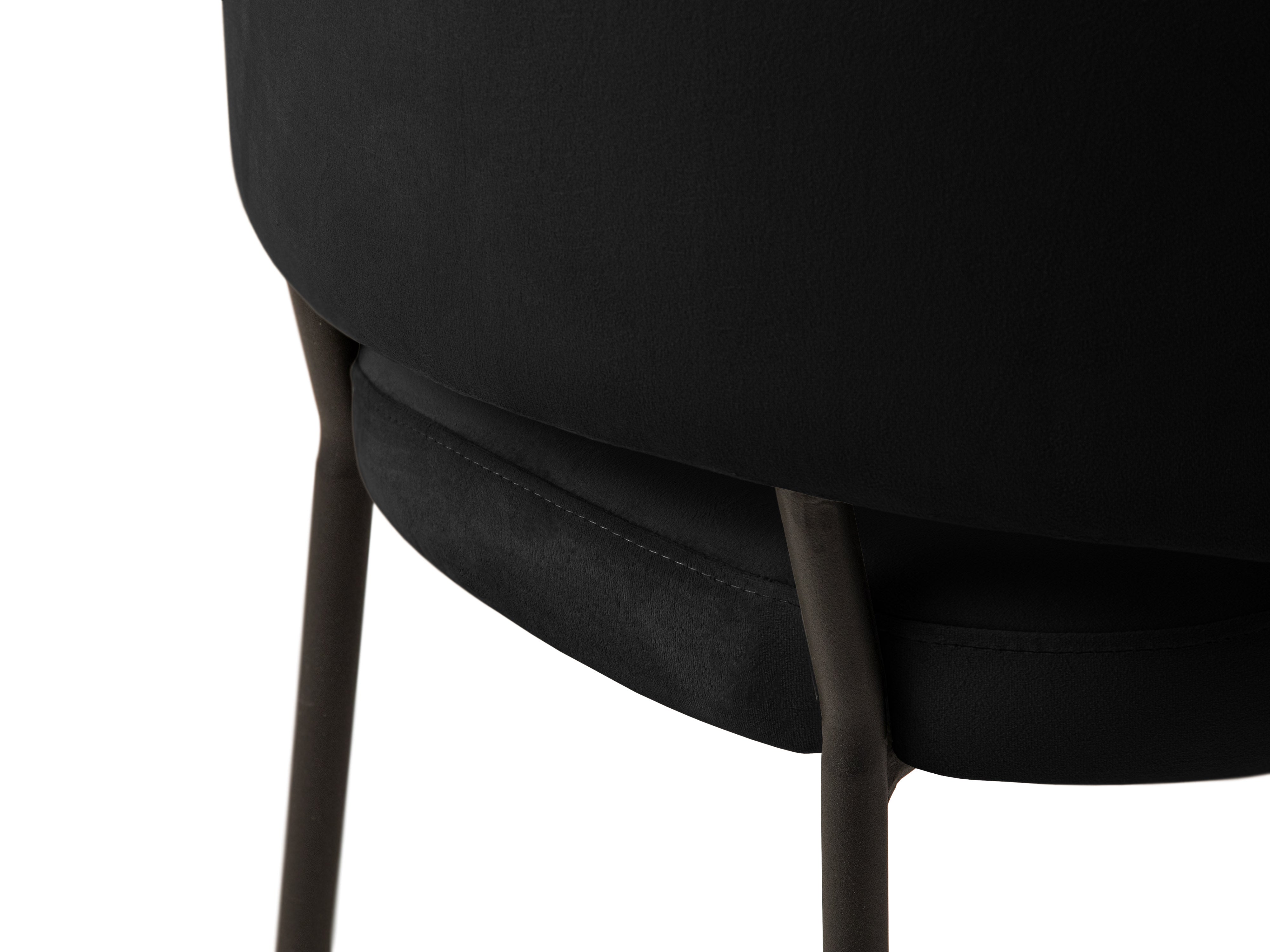 DORA Black Velvet Chair with Black Base