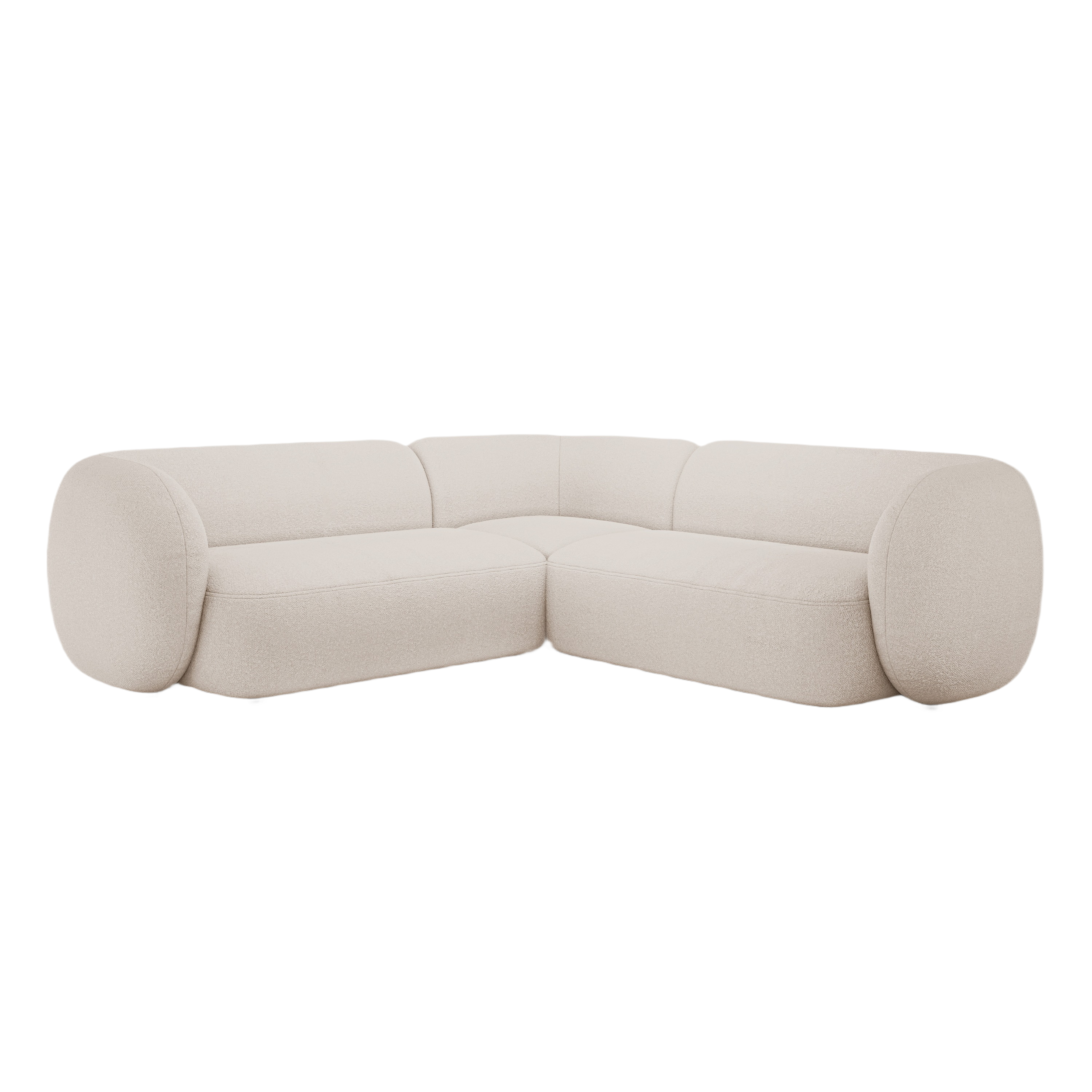 Symmetrical Corner Sofa KATE Beige Boucle