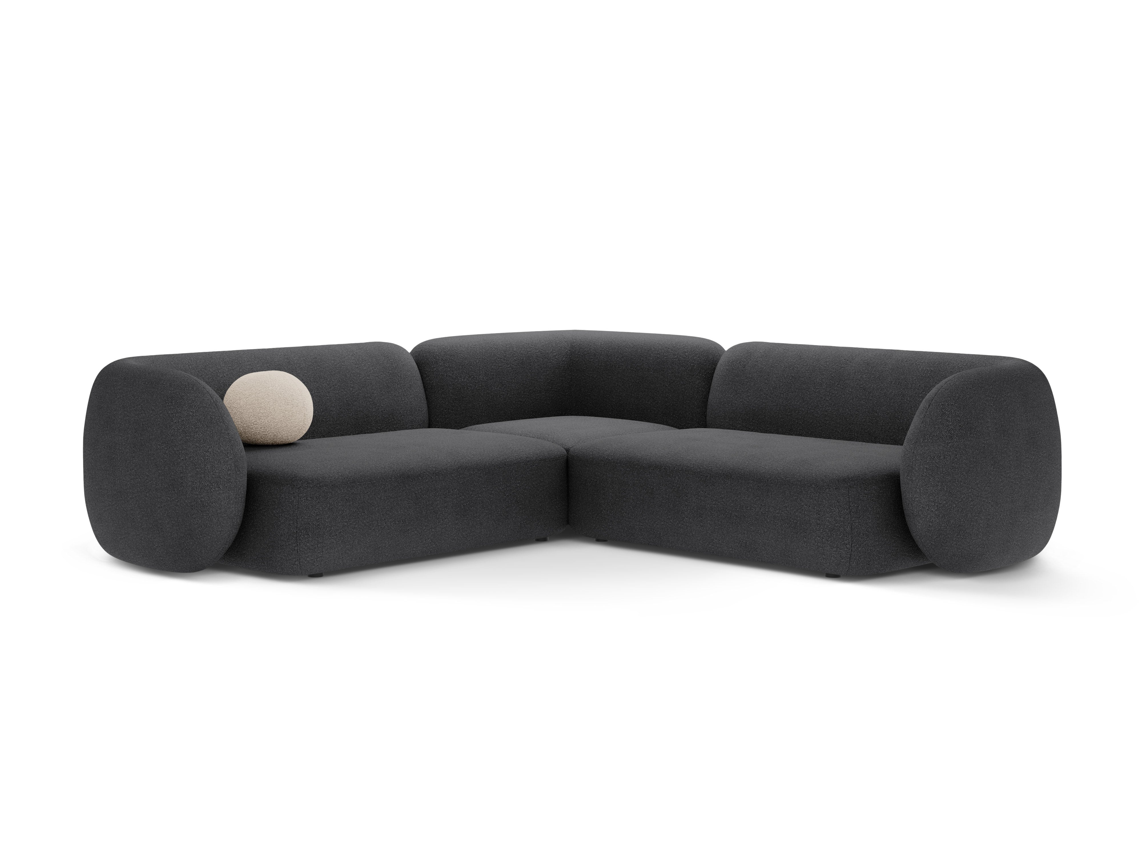 Symmetrical Corner Sofa KATE Dark Gray Boucle