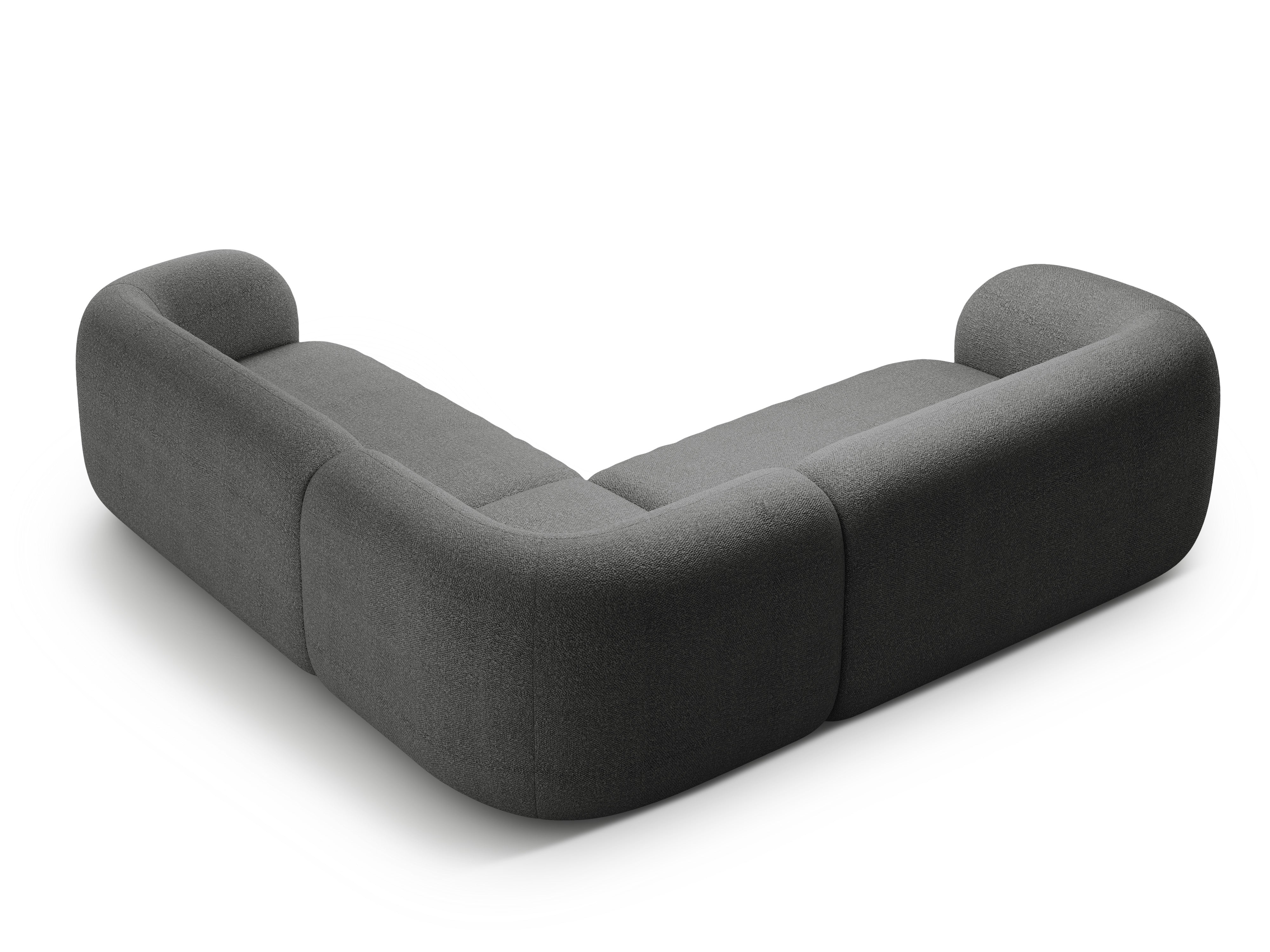 Symmetrical Corner Sofa KATE Dark Gray Boucle