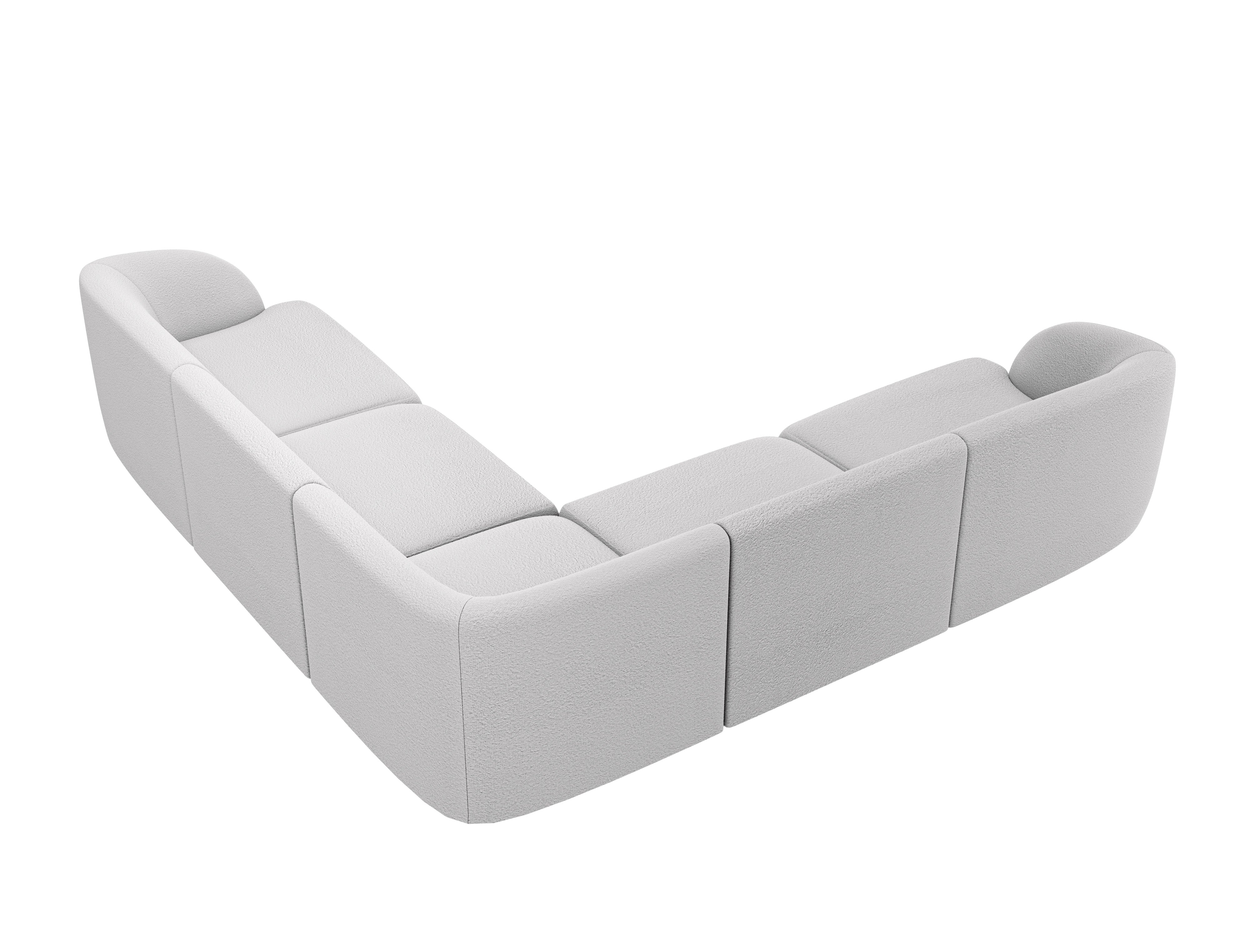 Symmetrical 5-Seater Corner Sofa MILEY Light Gray Boucle