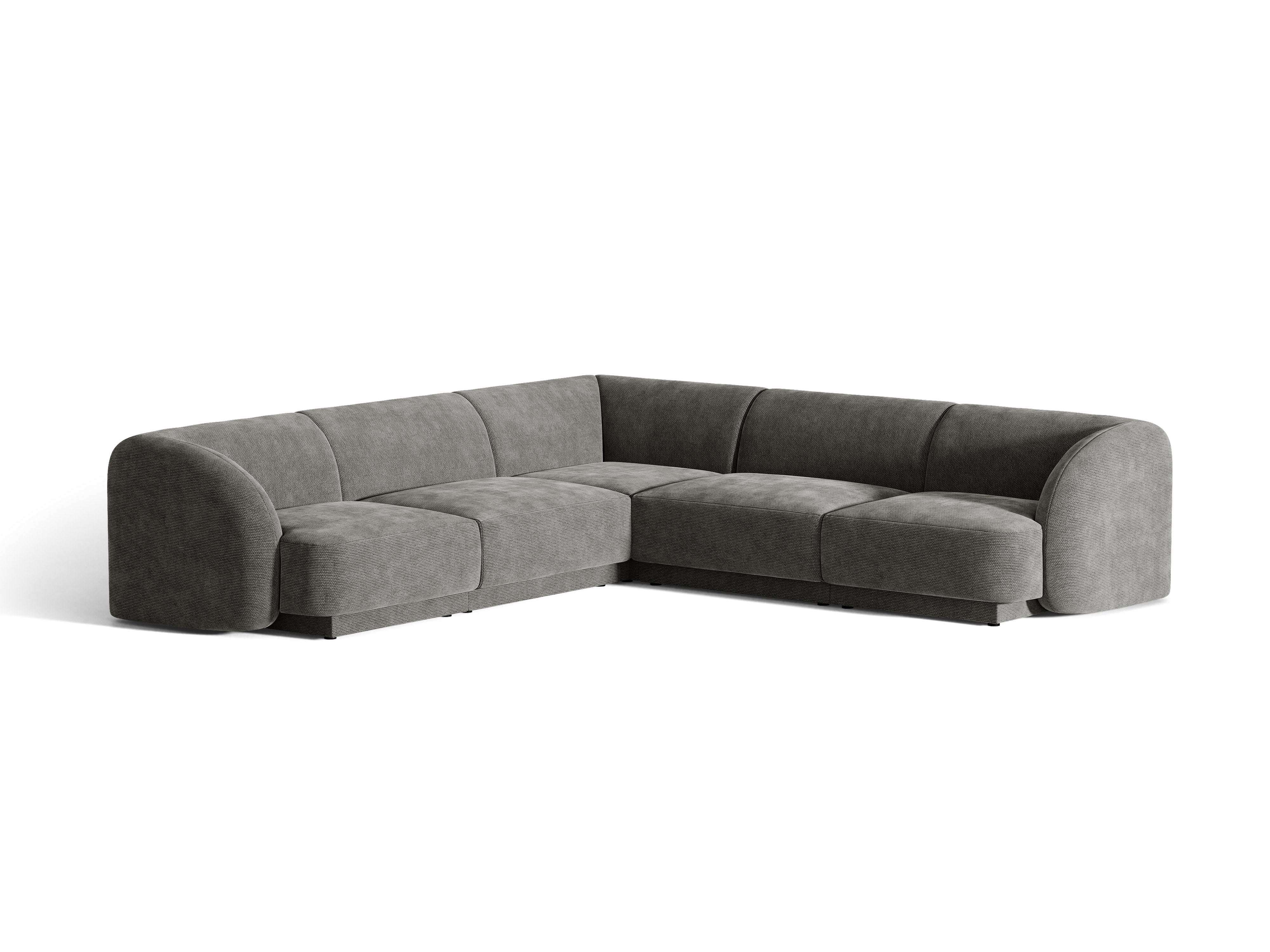 Symmetrical Corner Sofa MILEY Gray Silky Chenille
