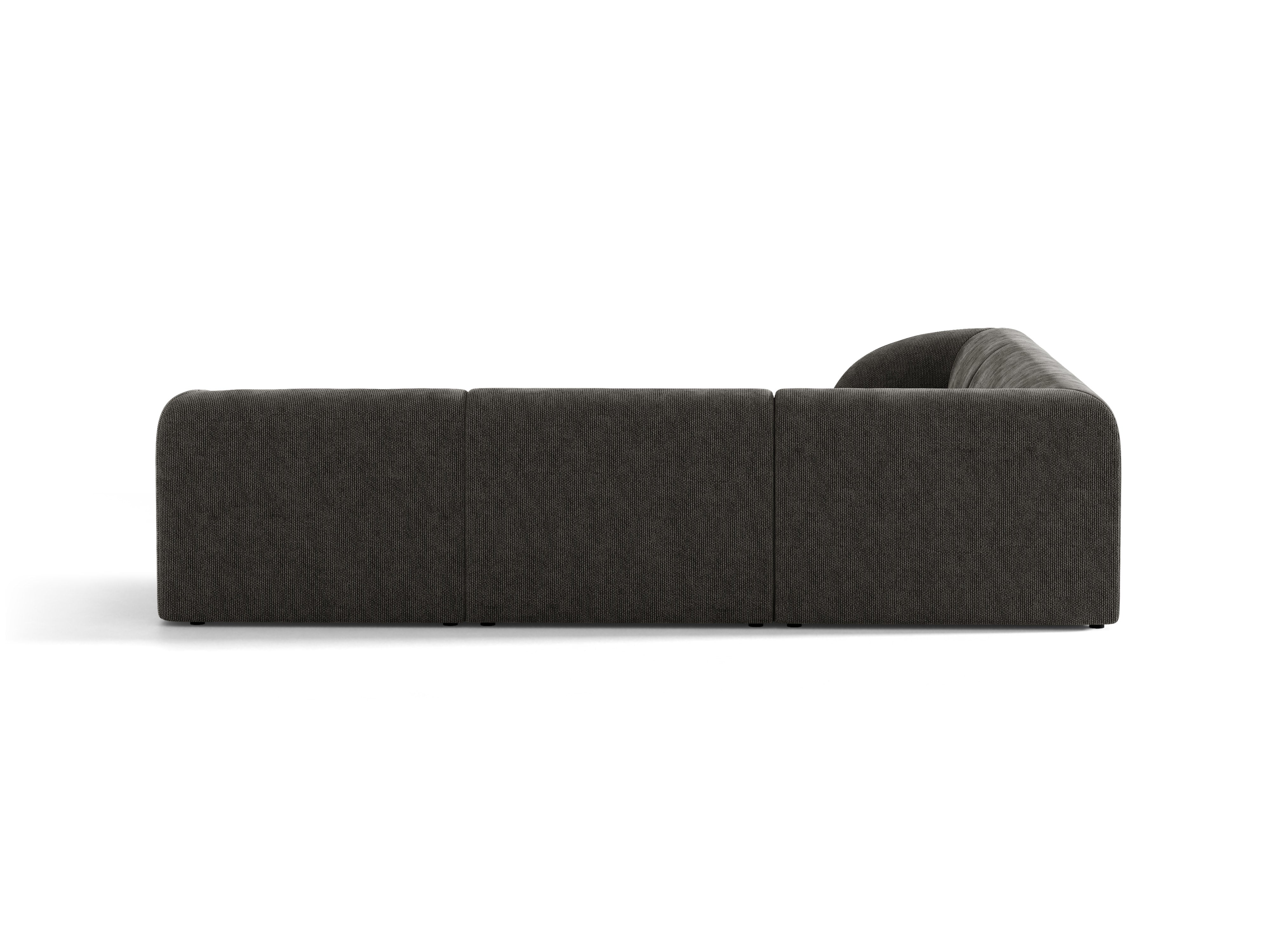 Symmetrical Corner Sofa MILEY Gray Silky Chenille