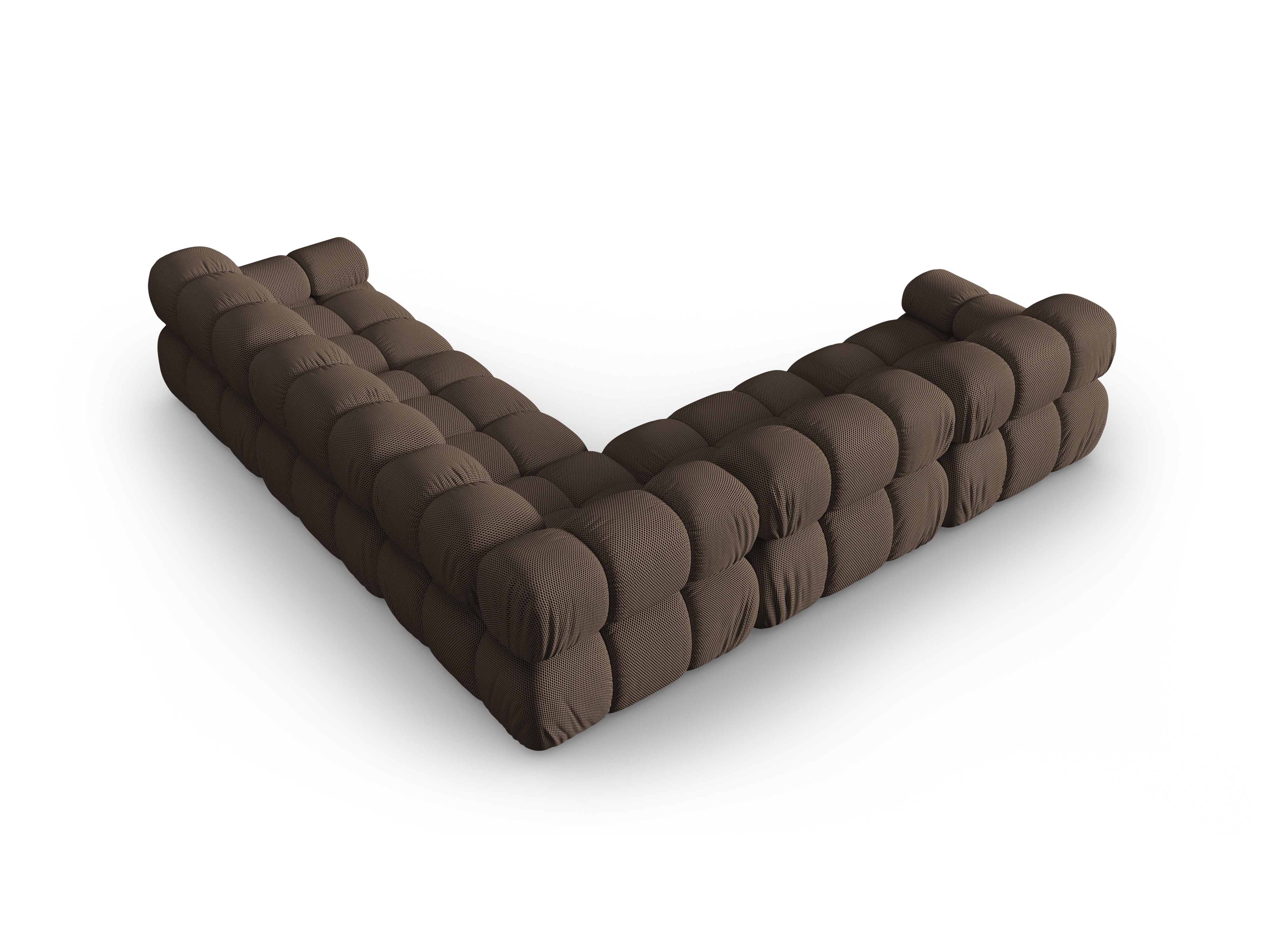 Symmetrical Corner Sofa BELLIS in Brown 3D Fabric