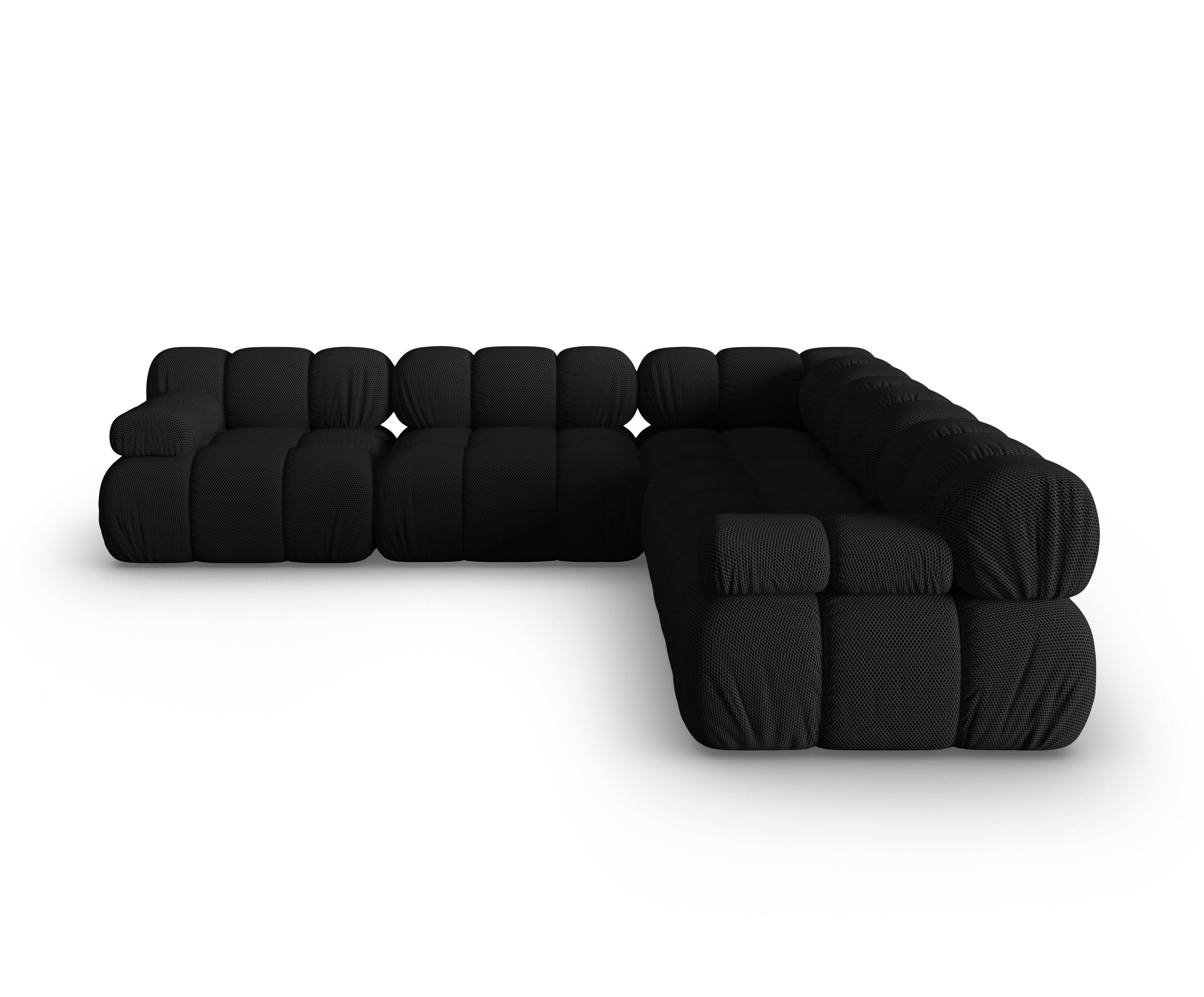 Symmetrical corner sofa BELLIS in black 3D fabric
