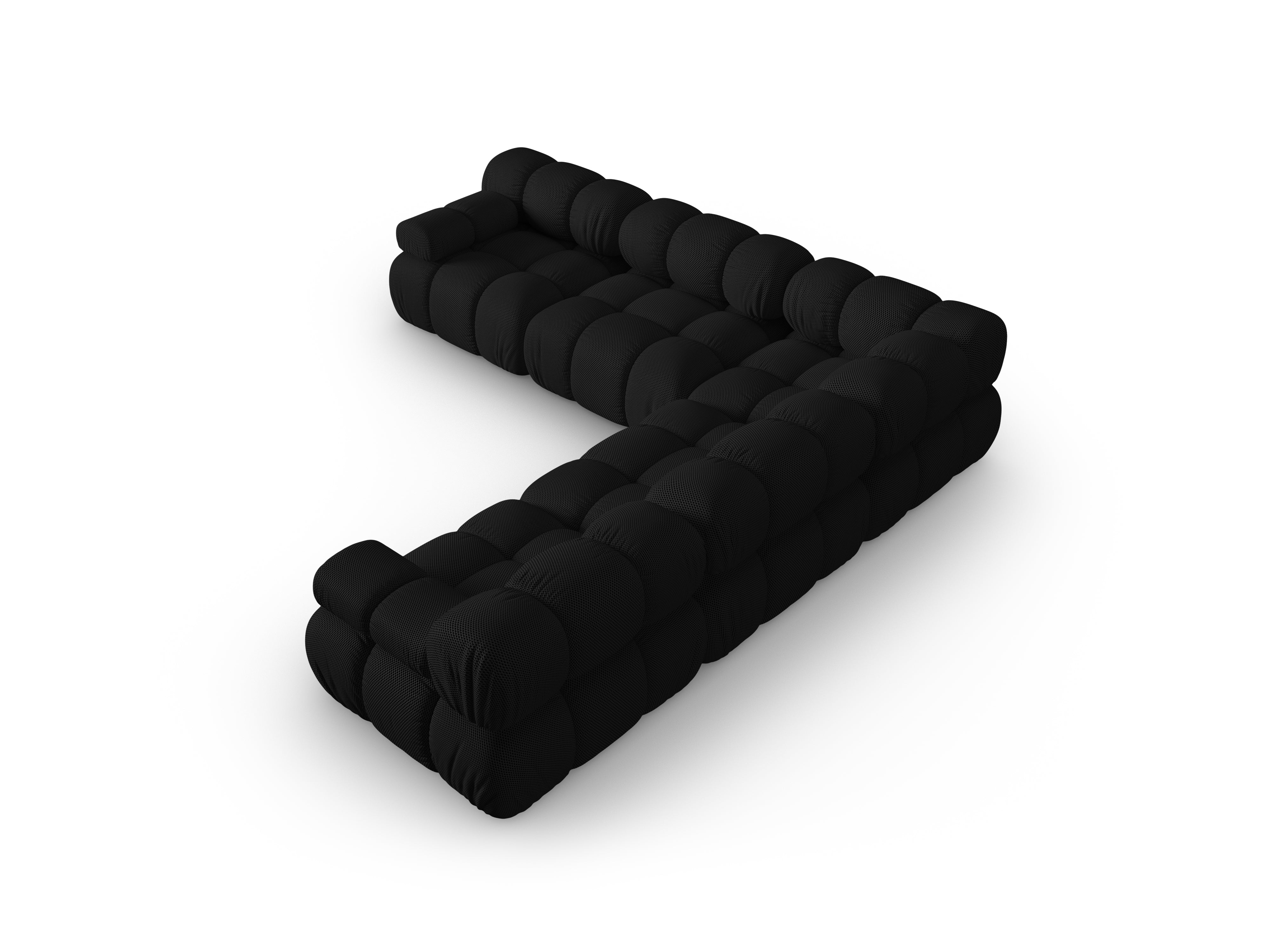 Symmetrical corner sofa BELLIS in black 3D fabric