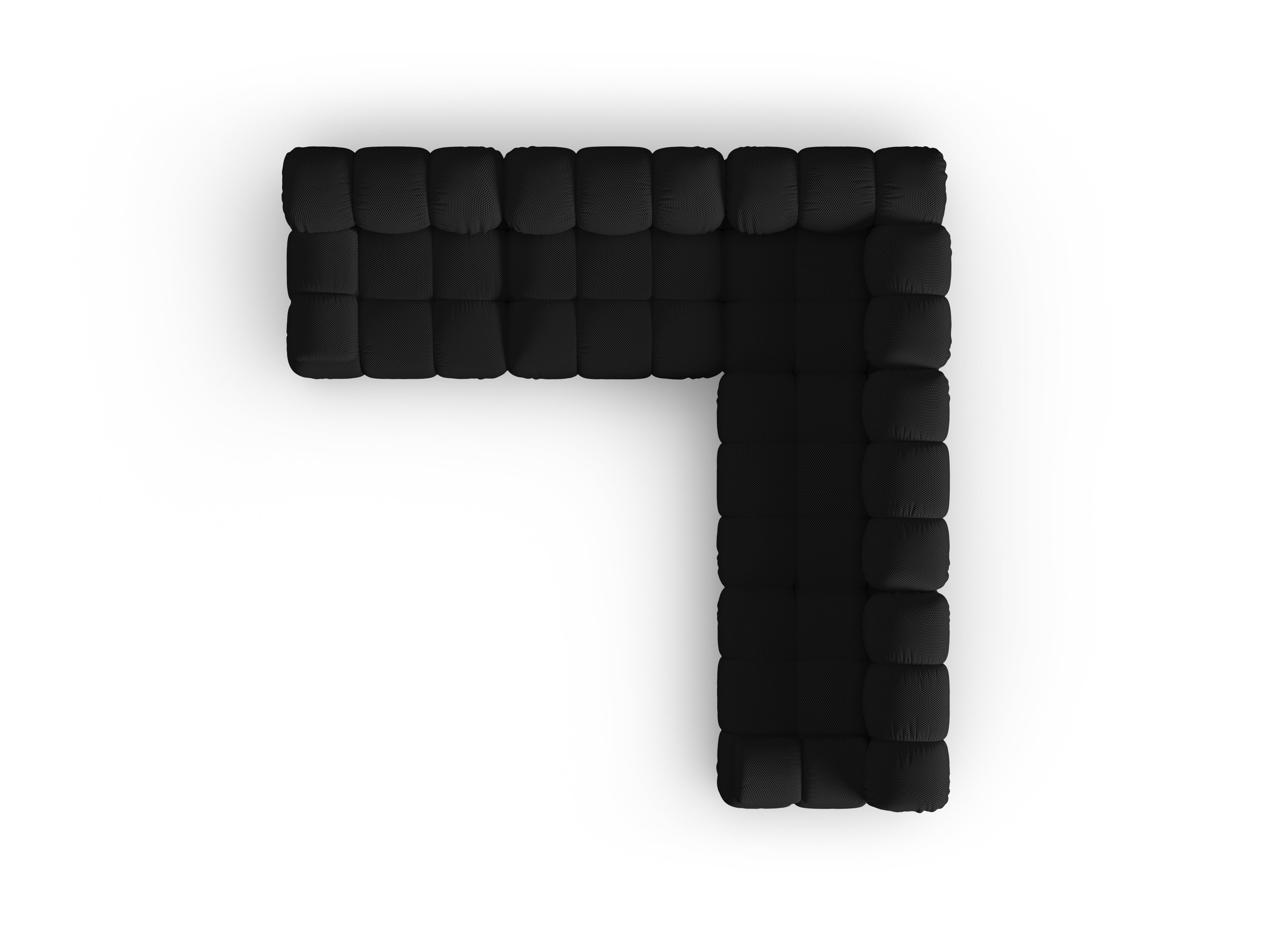 Symmetrical corner sofa BELLIS in black 3D fabric