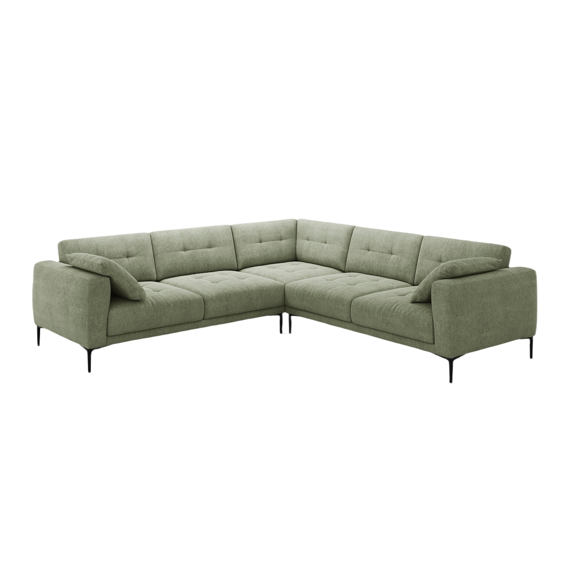 Symmetrical Corner Sofa BEMY Olive Chenille