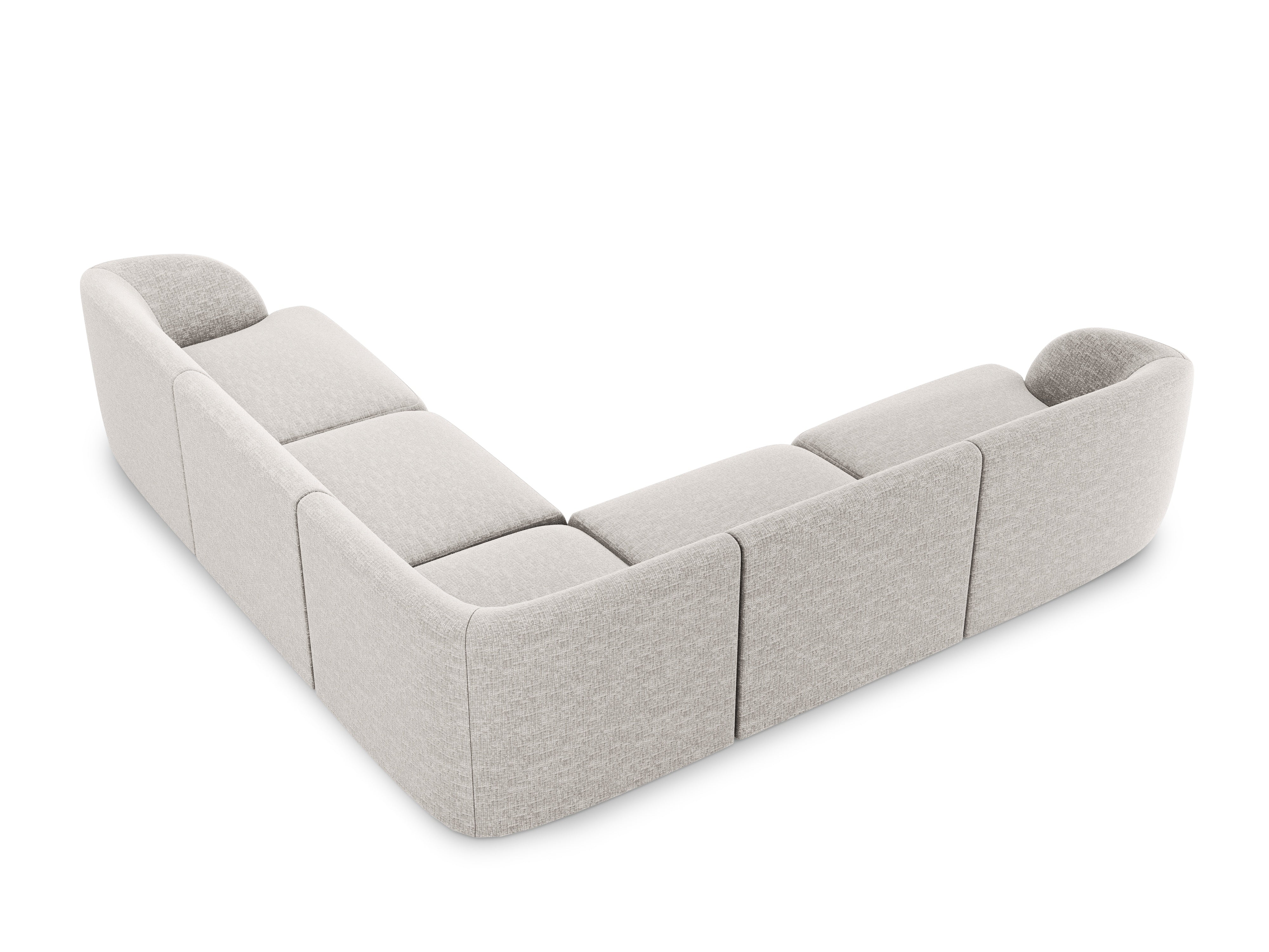 Symmetrical 5-Seater Corner Sofa MILEY Gray Chenille