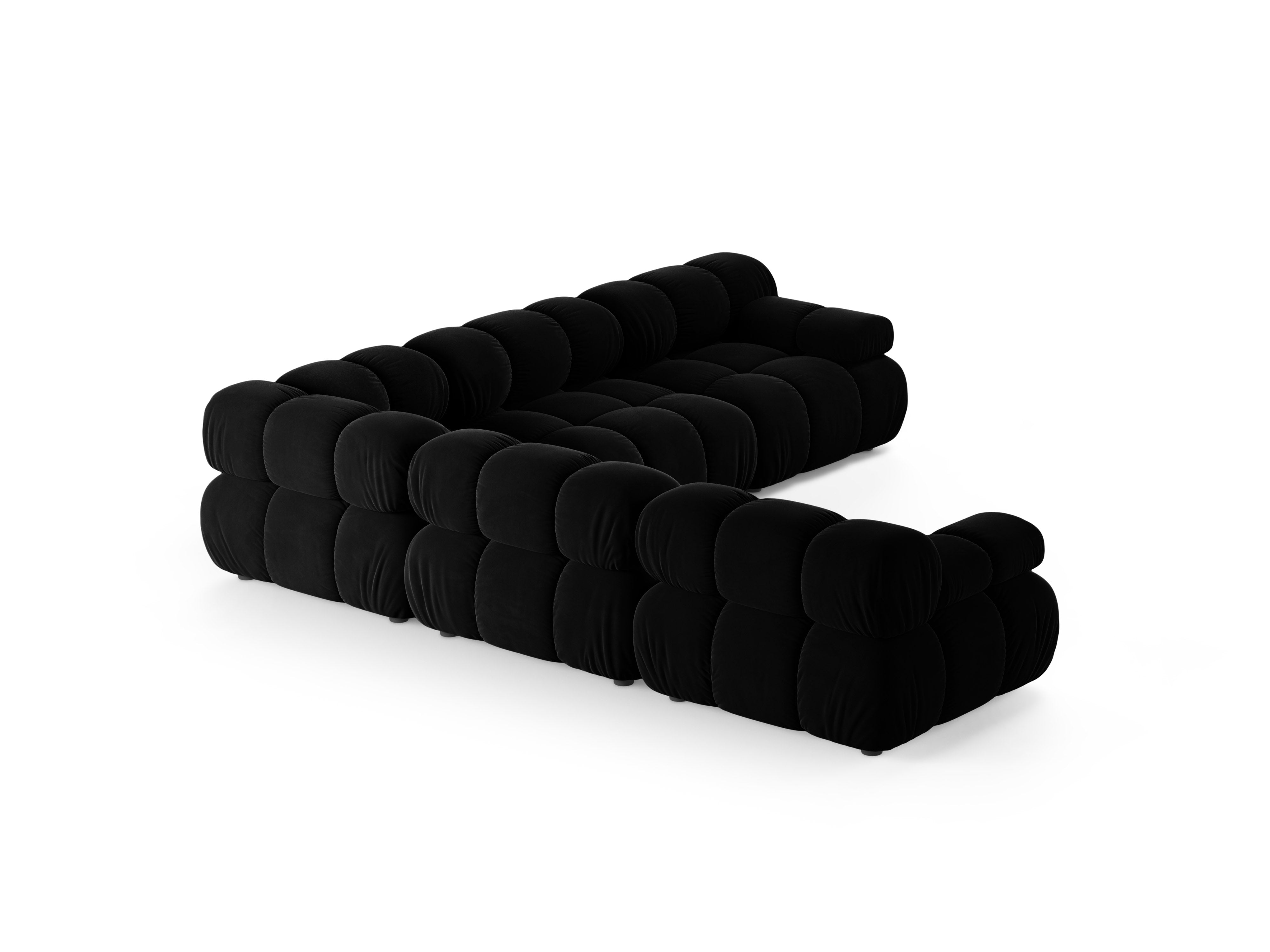 Symmetrical Corner Sofa BELLIS in Black Velvet