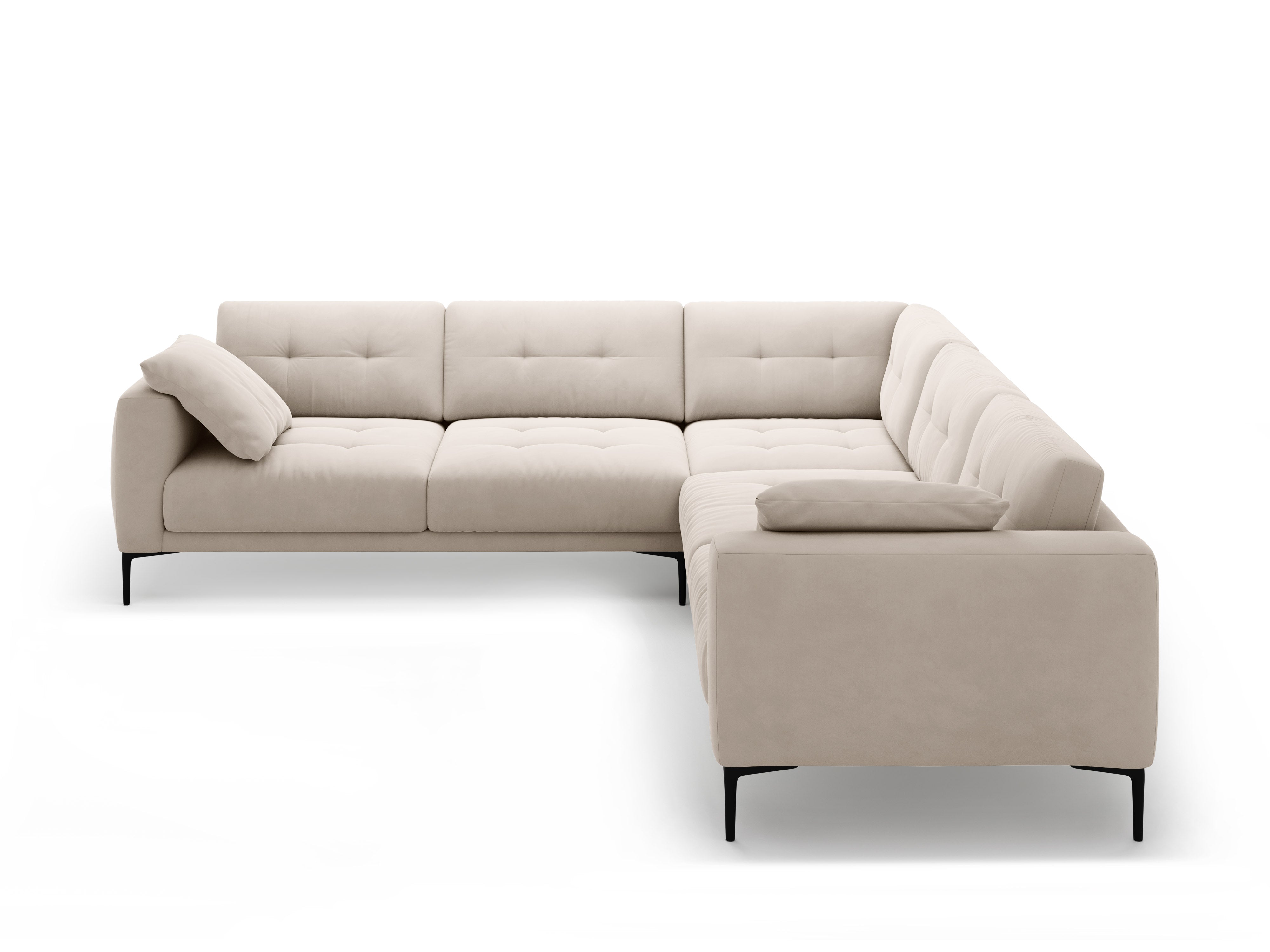 Symmetrical Velvet Corner Sofa BEMY Beige