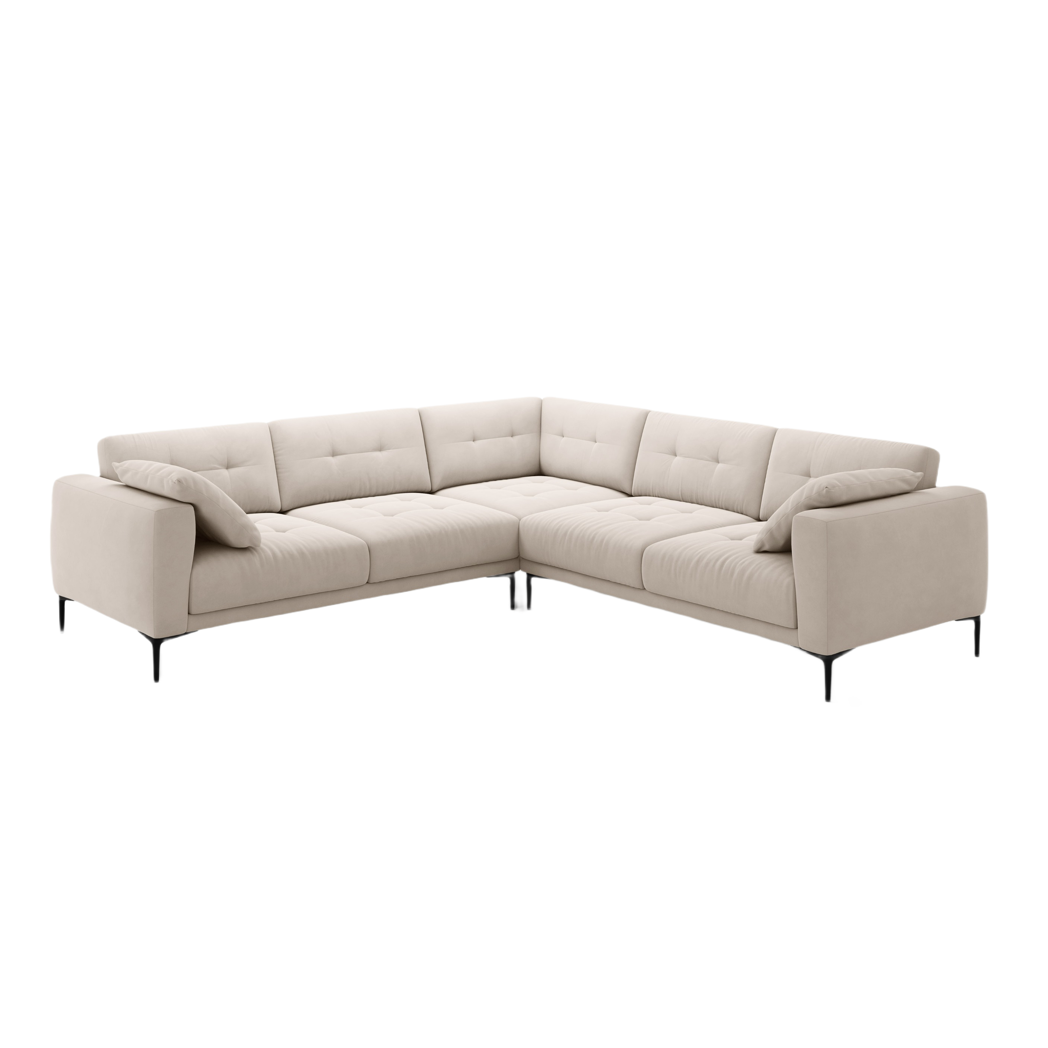 Symmetrical Velvet Corner Sofa BEMY Beige