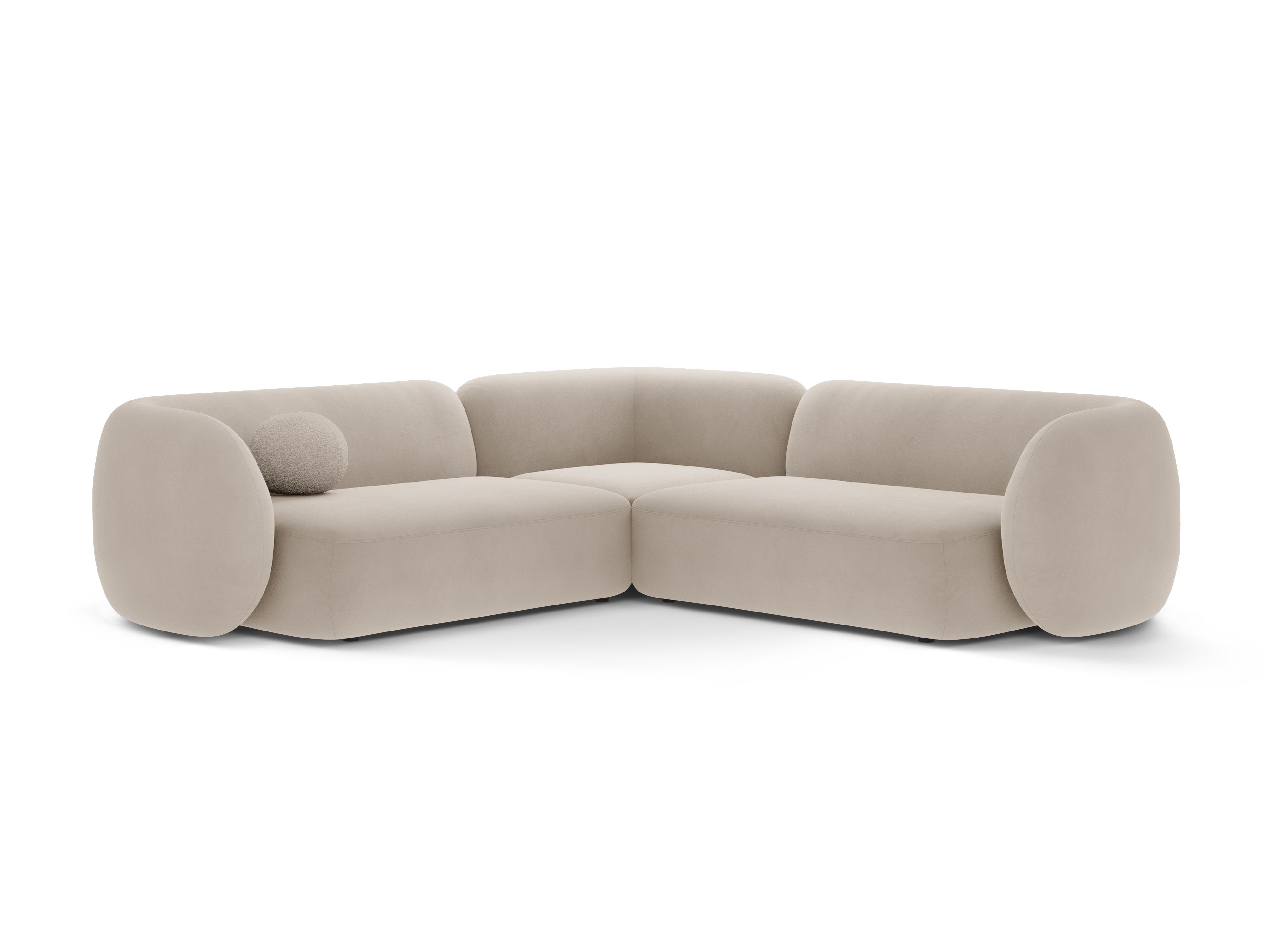 Symmetrical Velvet Corner Sofa KATE Beige