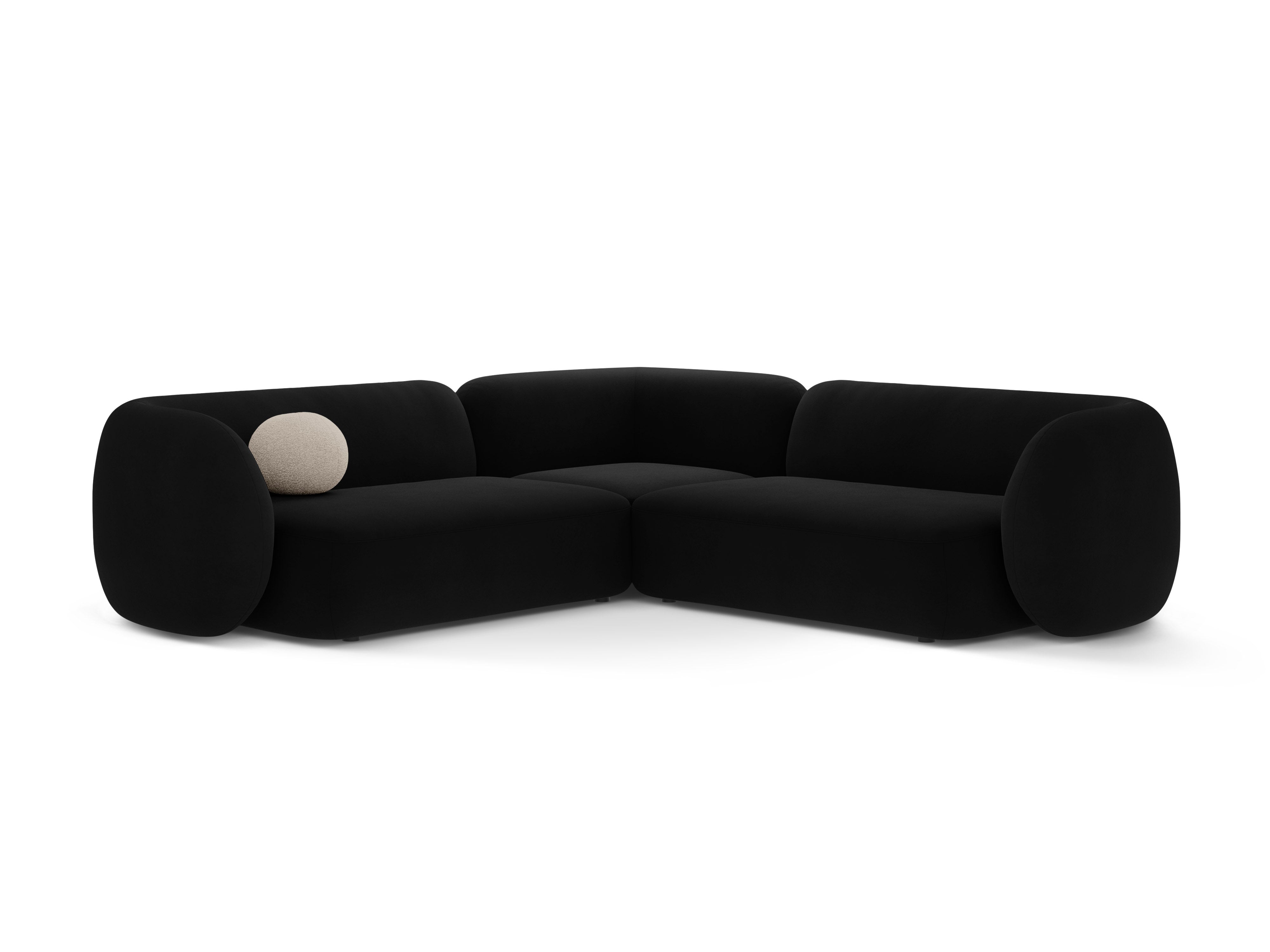 Symmetrical Velvet Corner Sofa KATE in Black