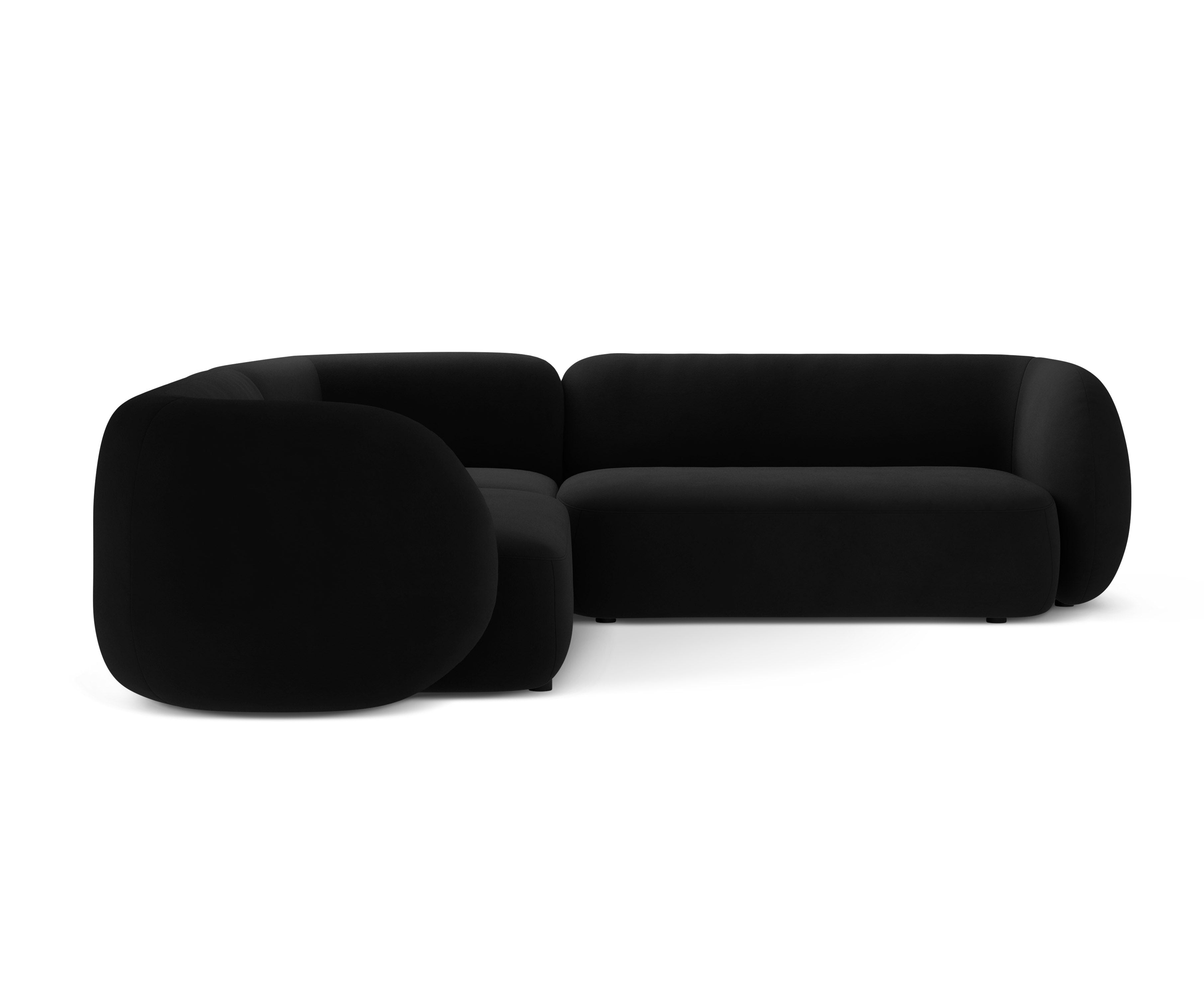 Symmetrical Velvet Corner Sofa KATE in Black