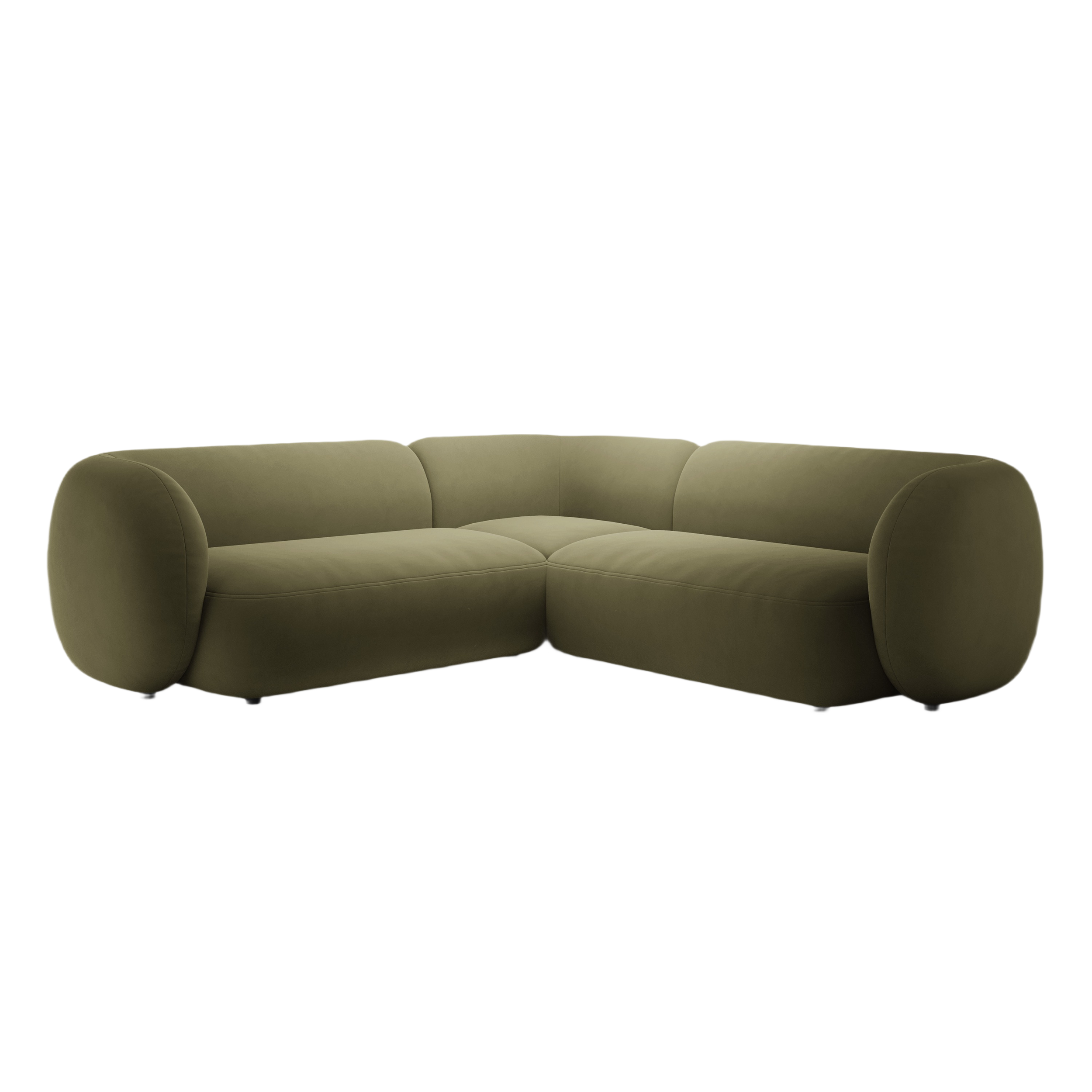 Symmetrical Velvet Corner Sofa KATE Green