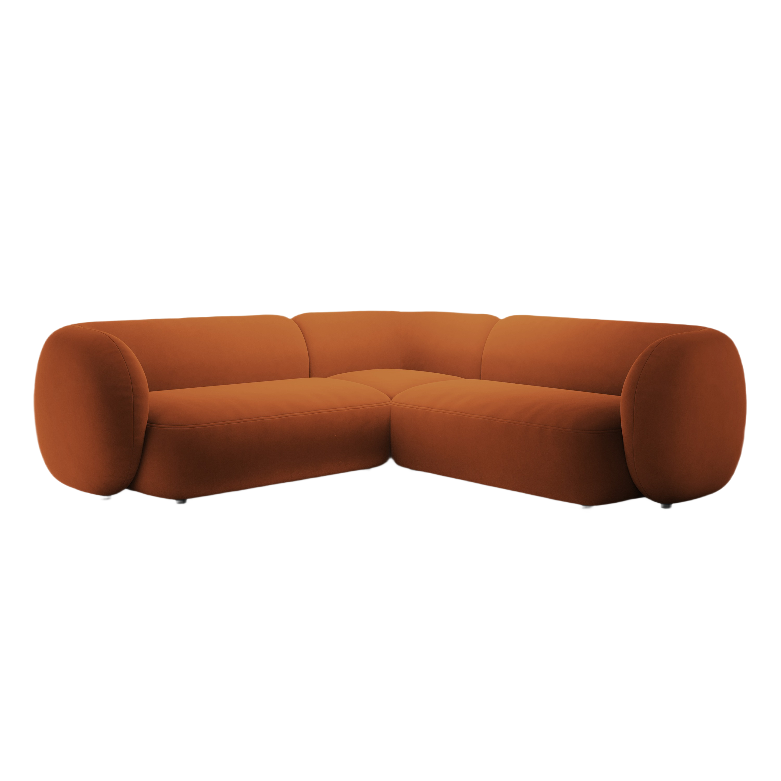 Symmetrical Velvet Corner Sofa KATE Terracotta