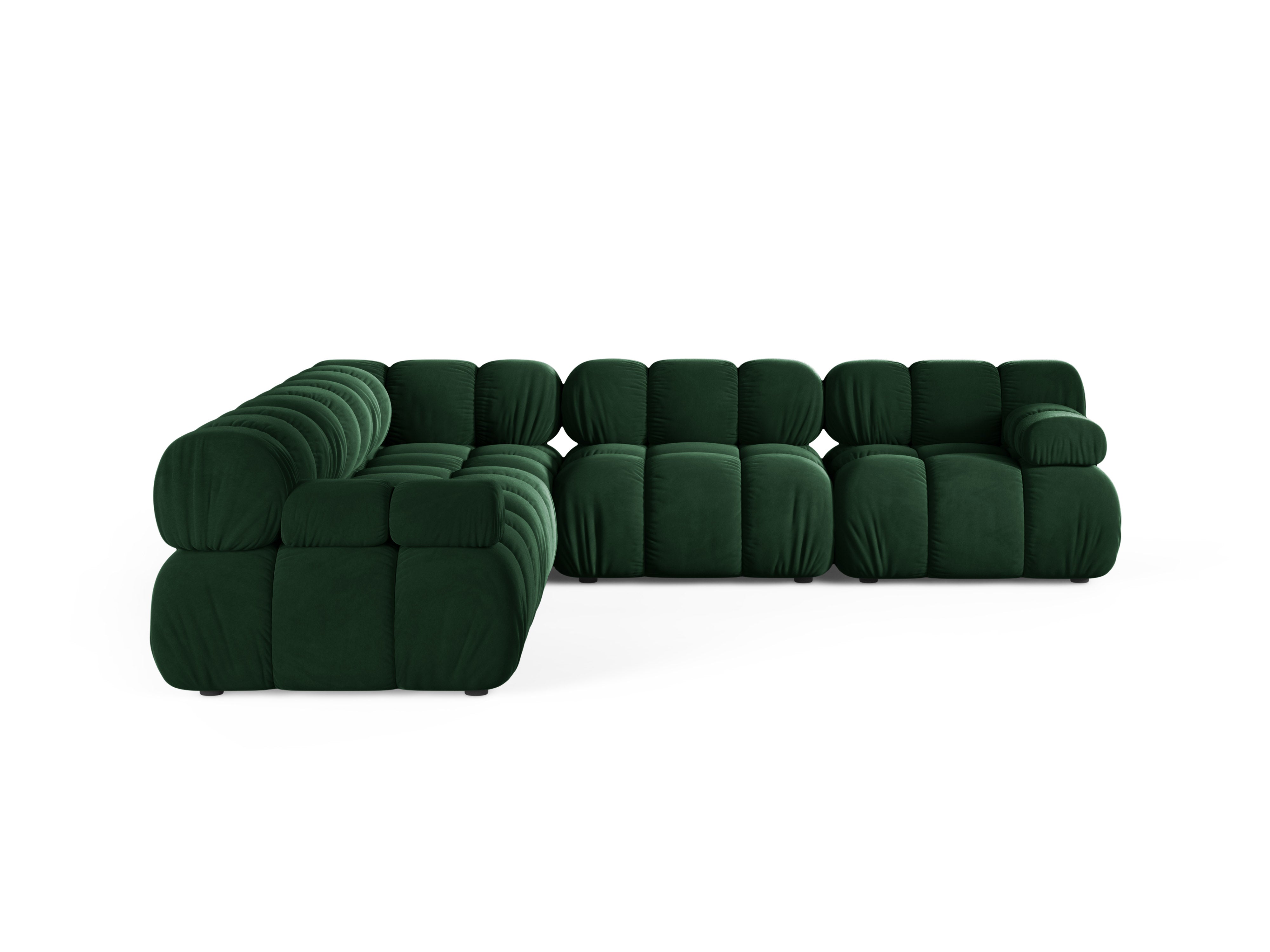 Symmetrical Velvet Corner Sofa BELLIS in Bottle Green