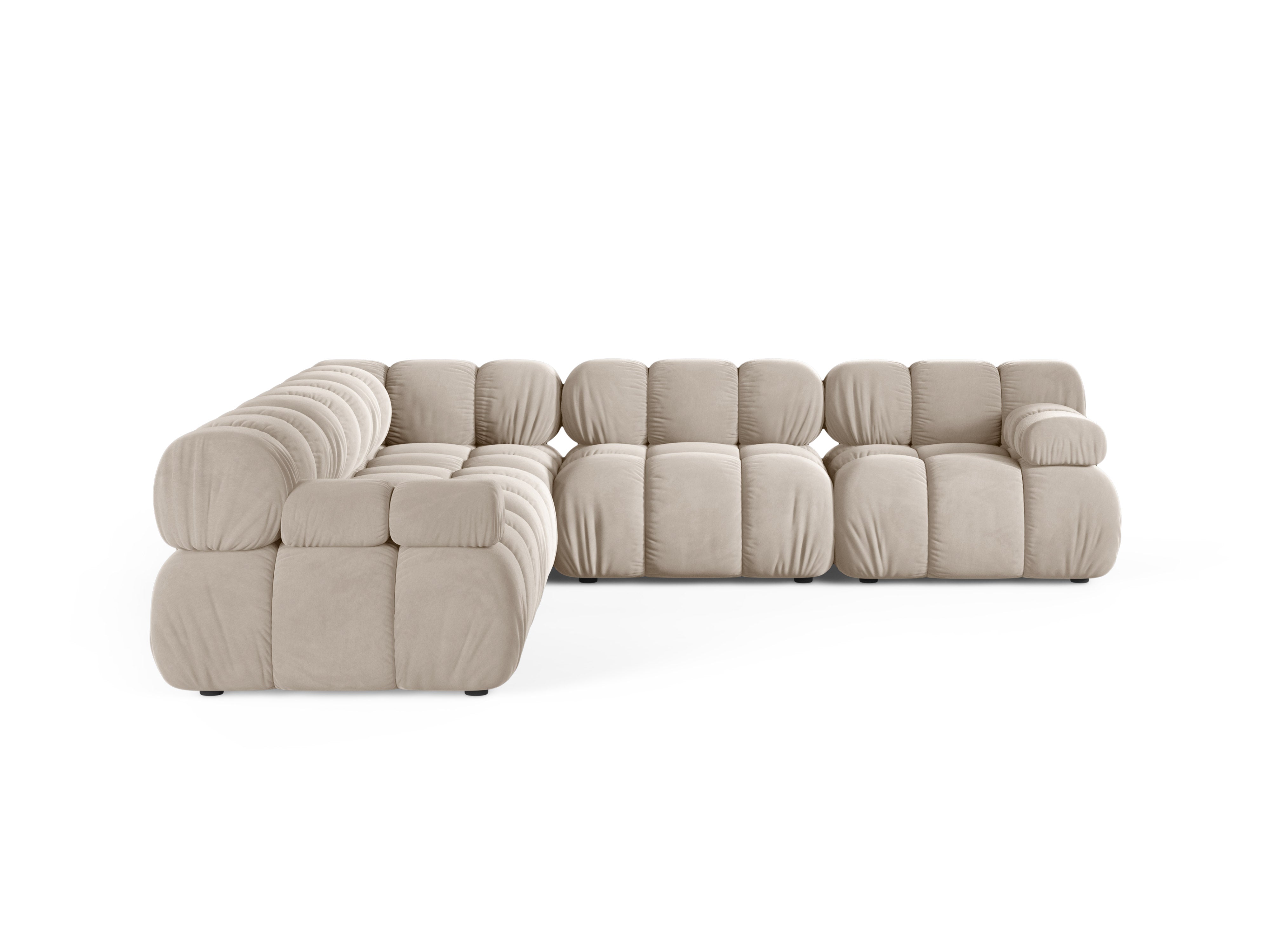 Symmetrical Velvet Corner Sofa BELLIS in Beige