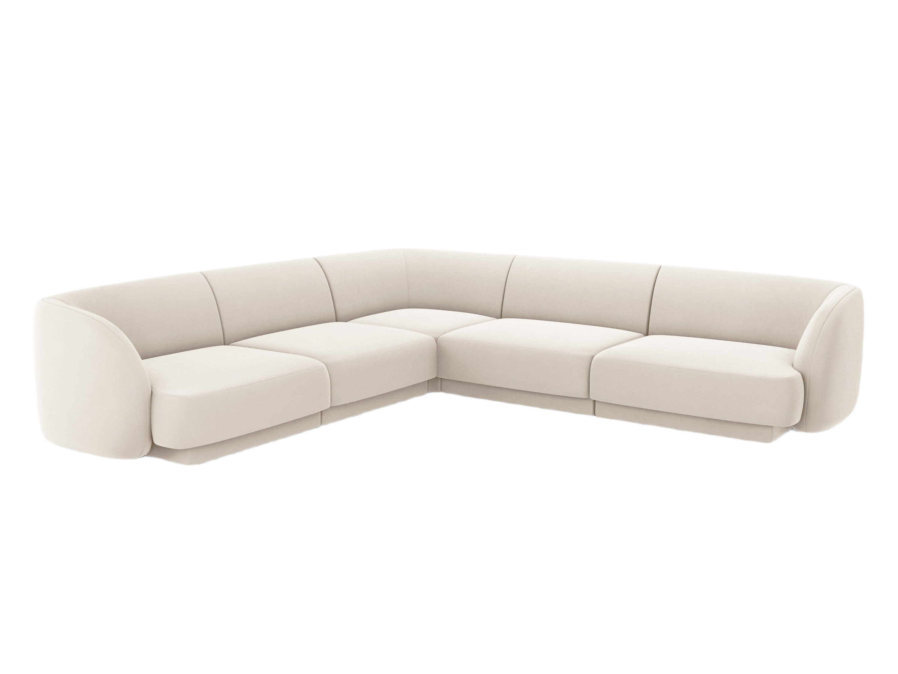 Samt-Ecksofa für 5 Personen MILEY beige