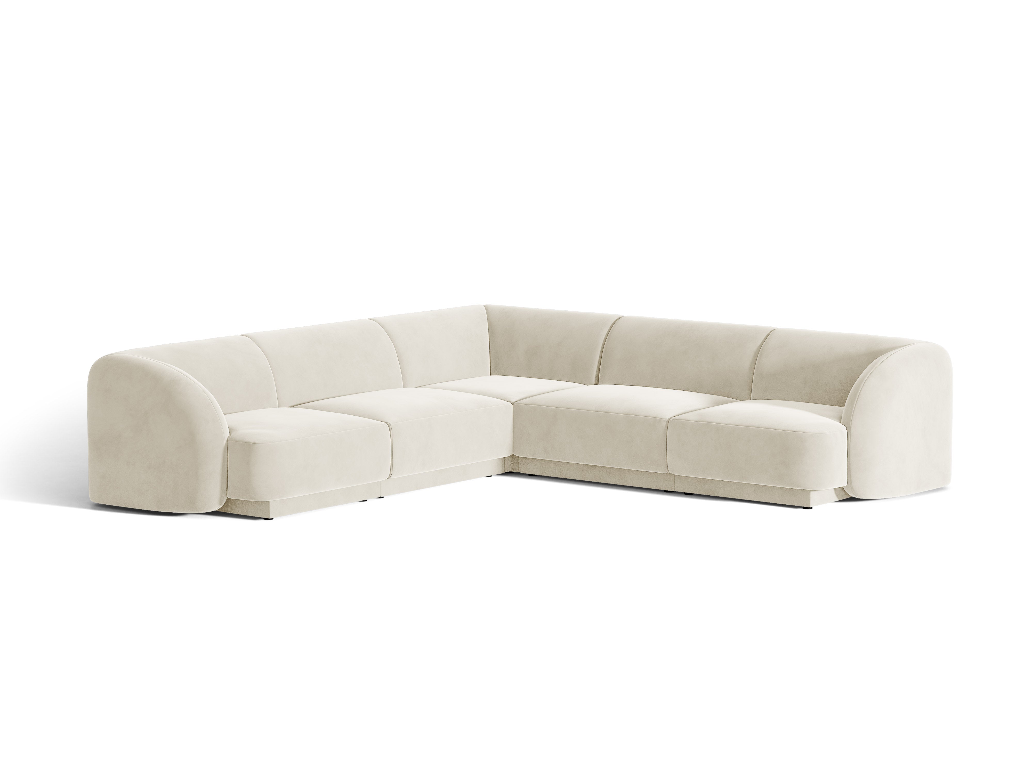 Velvet corner sofa for 5 people MILEY beige