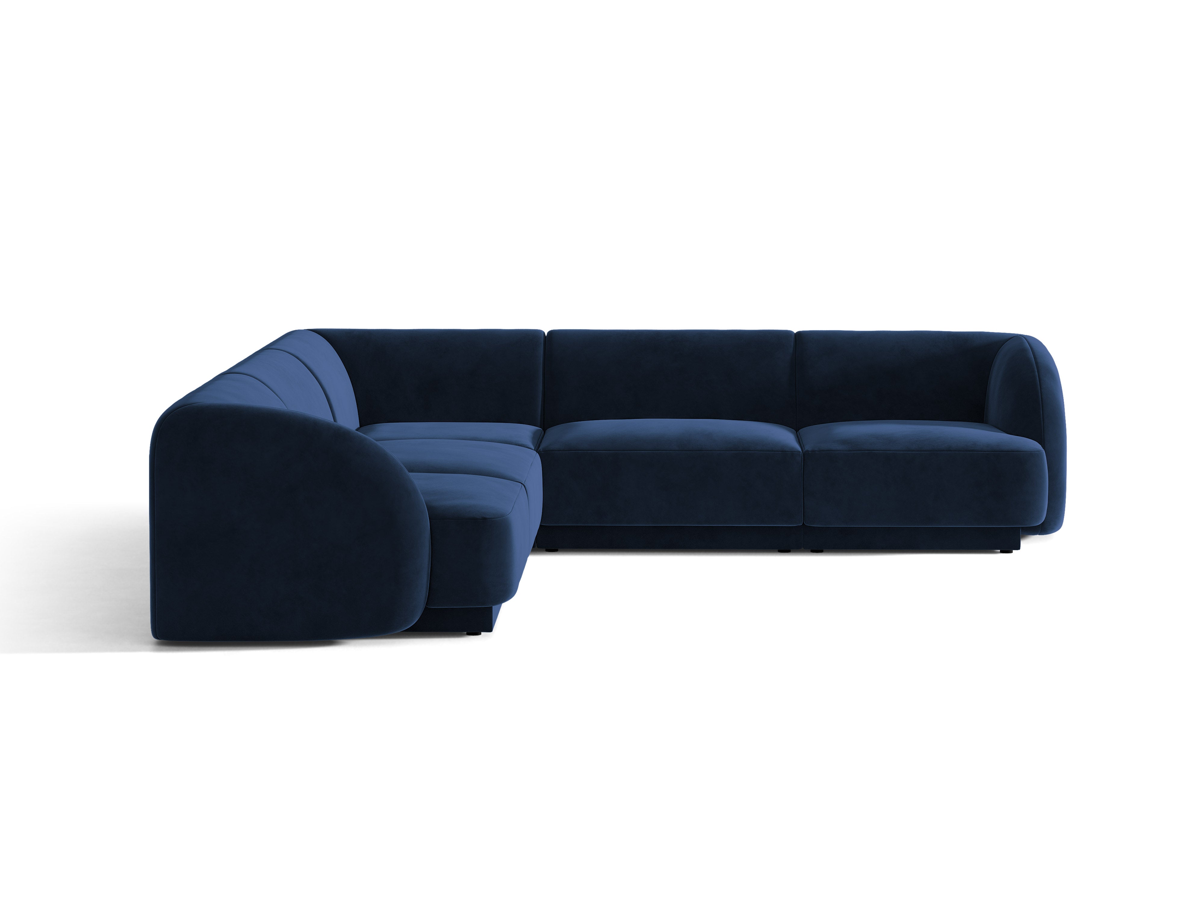 Velvet corner sofa for 5 people MILEY navy blue