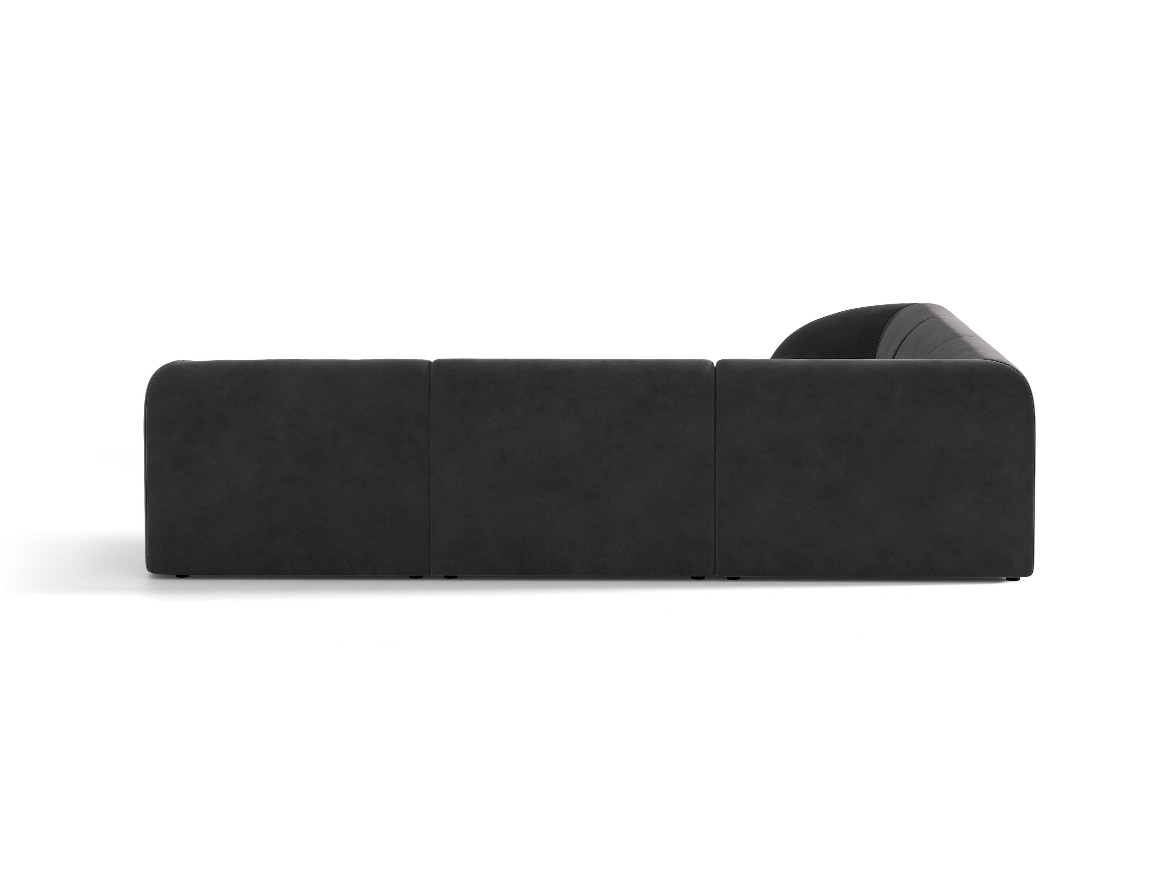 Velvet corner sofa for 5 people MILEY dark gray