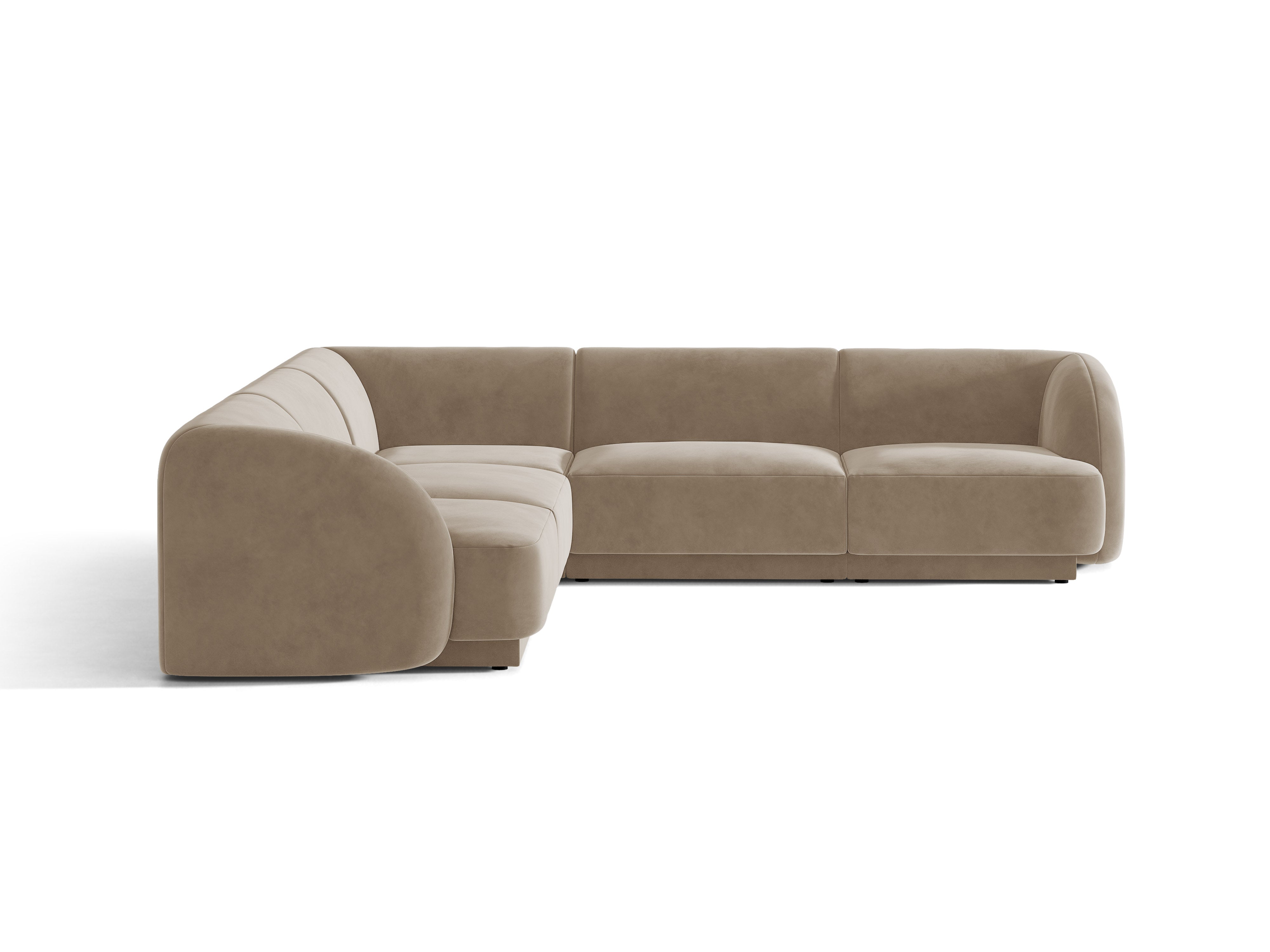 Velvet corner sofa for 5 people MILEY cappuccino