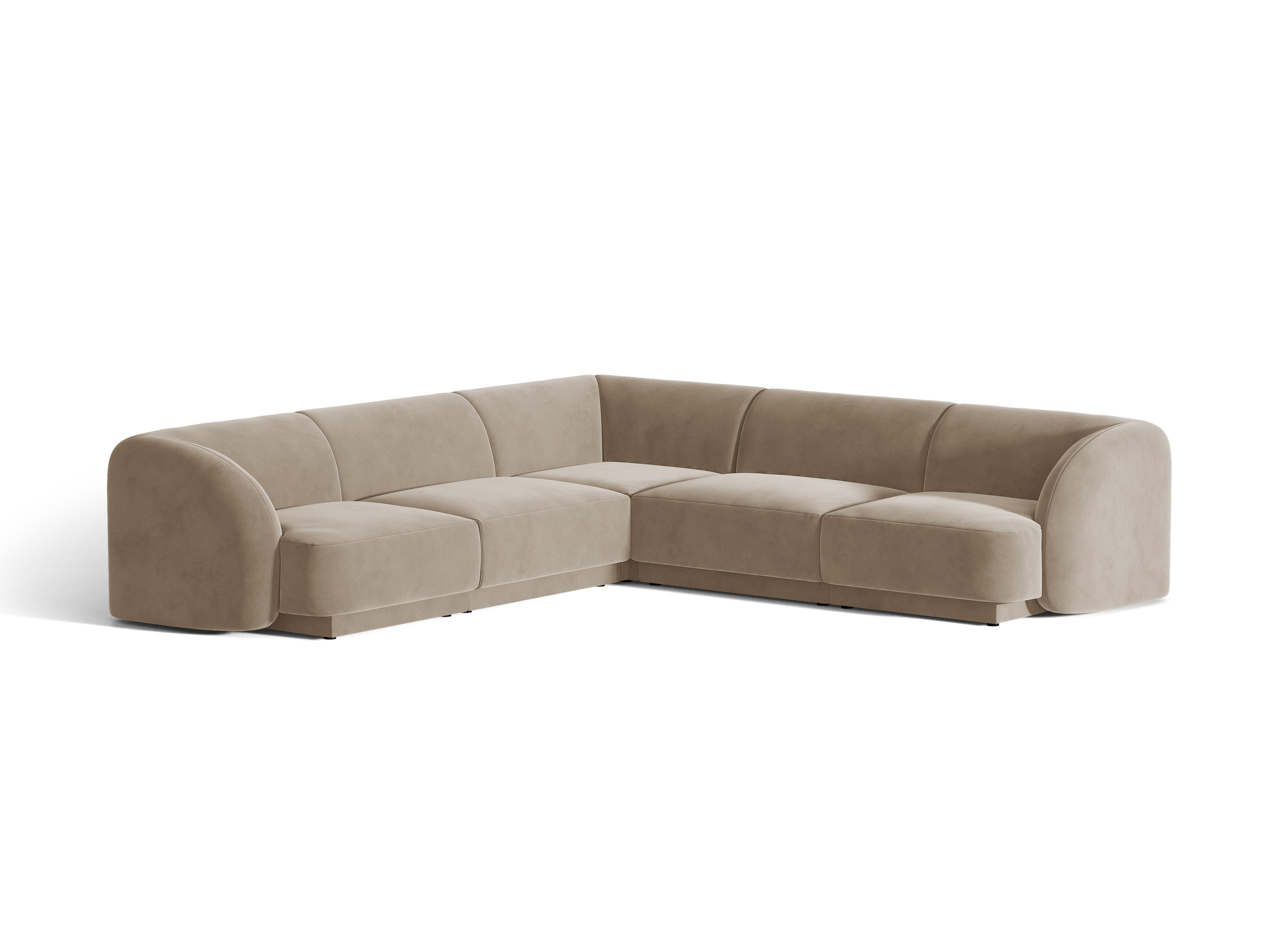 Velvet corner sofa for 5 people MILEY cappuccino