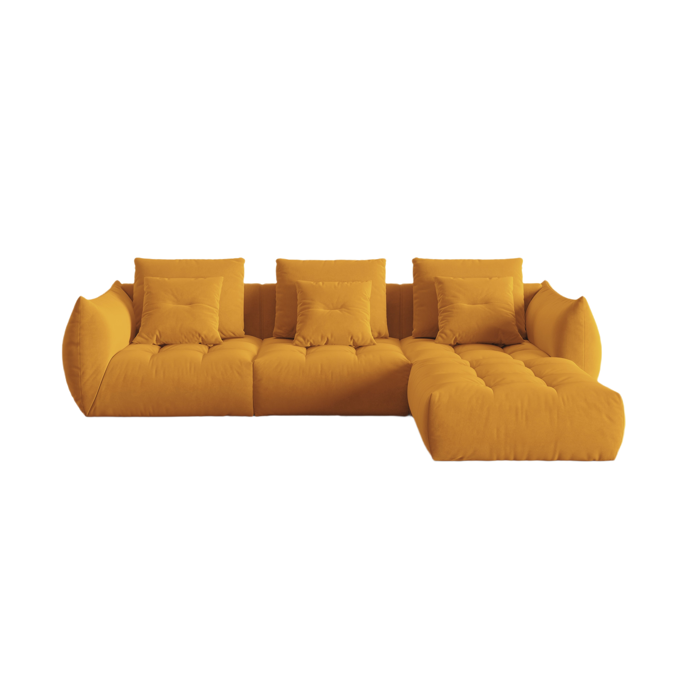 Velvet Modular Sofa, "Bloom", 2 Seats, Yellow, 332x216x95
Made in Europe