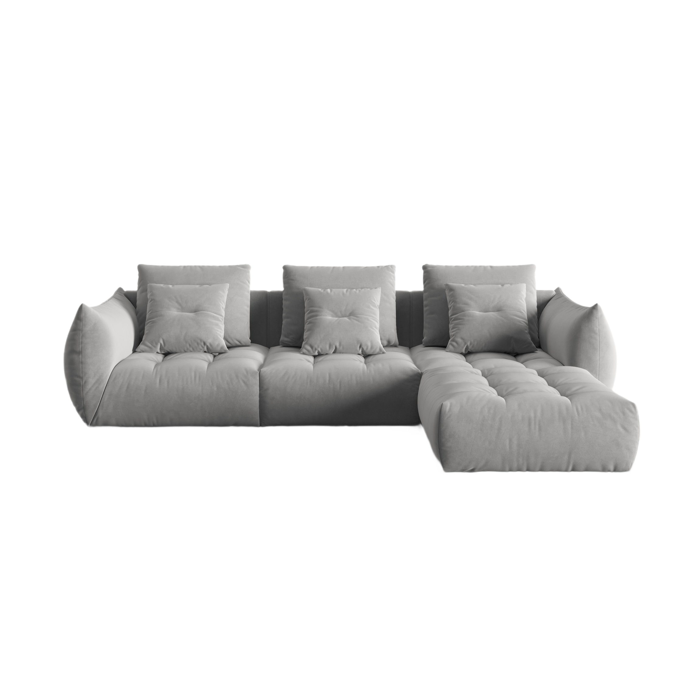 Velvet Modular Sofa, "Bloom", 2 Seats, Gray, 332x216x95
Made in Europe