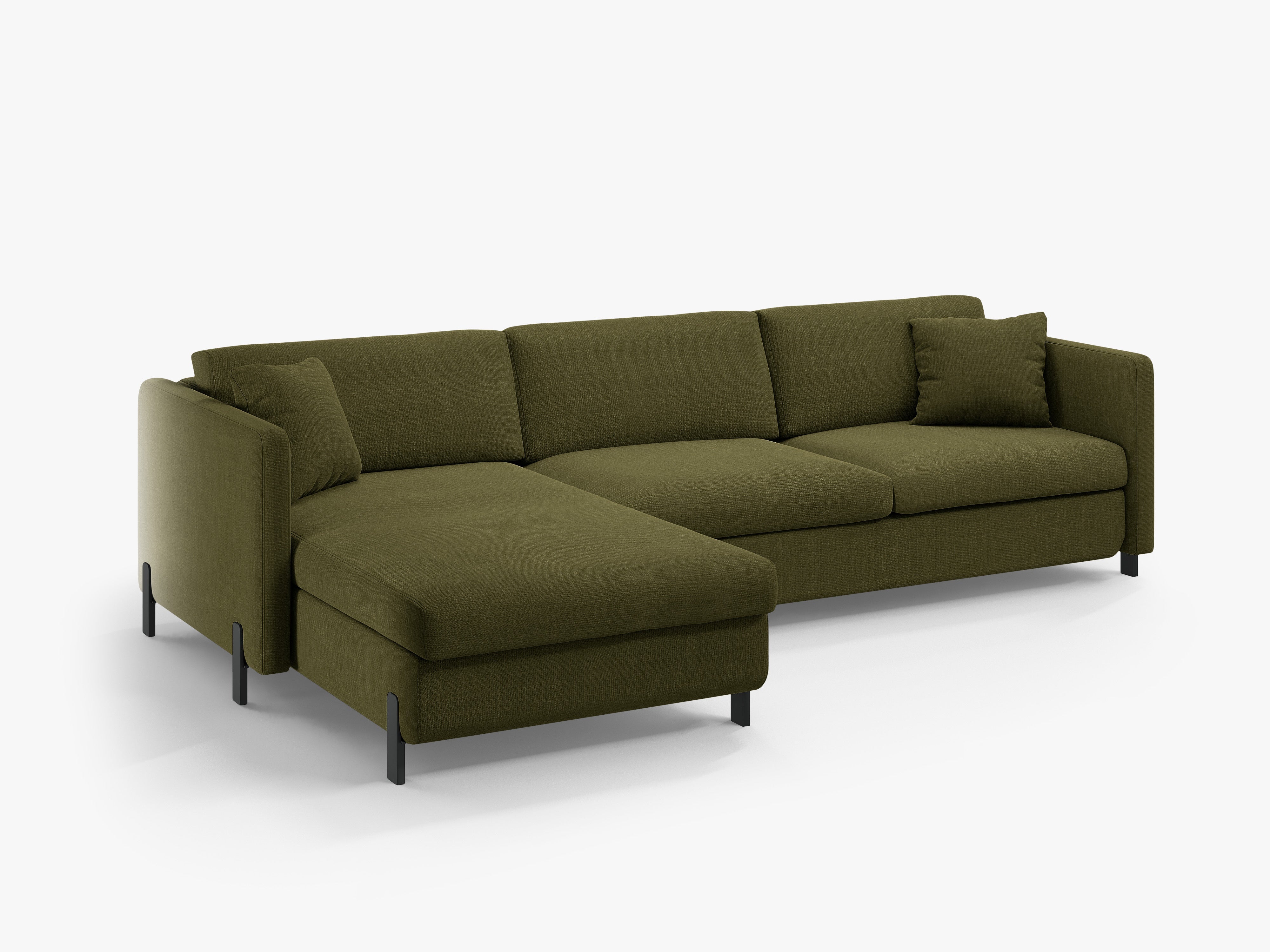 Left Corner Sofa with Bed Function and Box, "Gloria", 5 Seats, Green, 280x170x80
Made in Europe