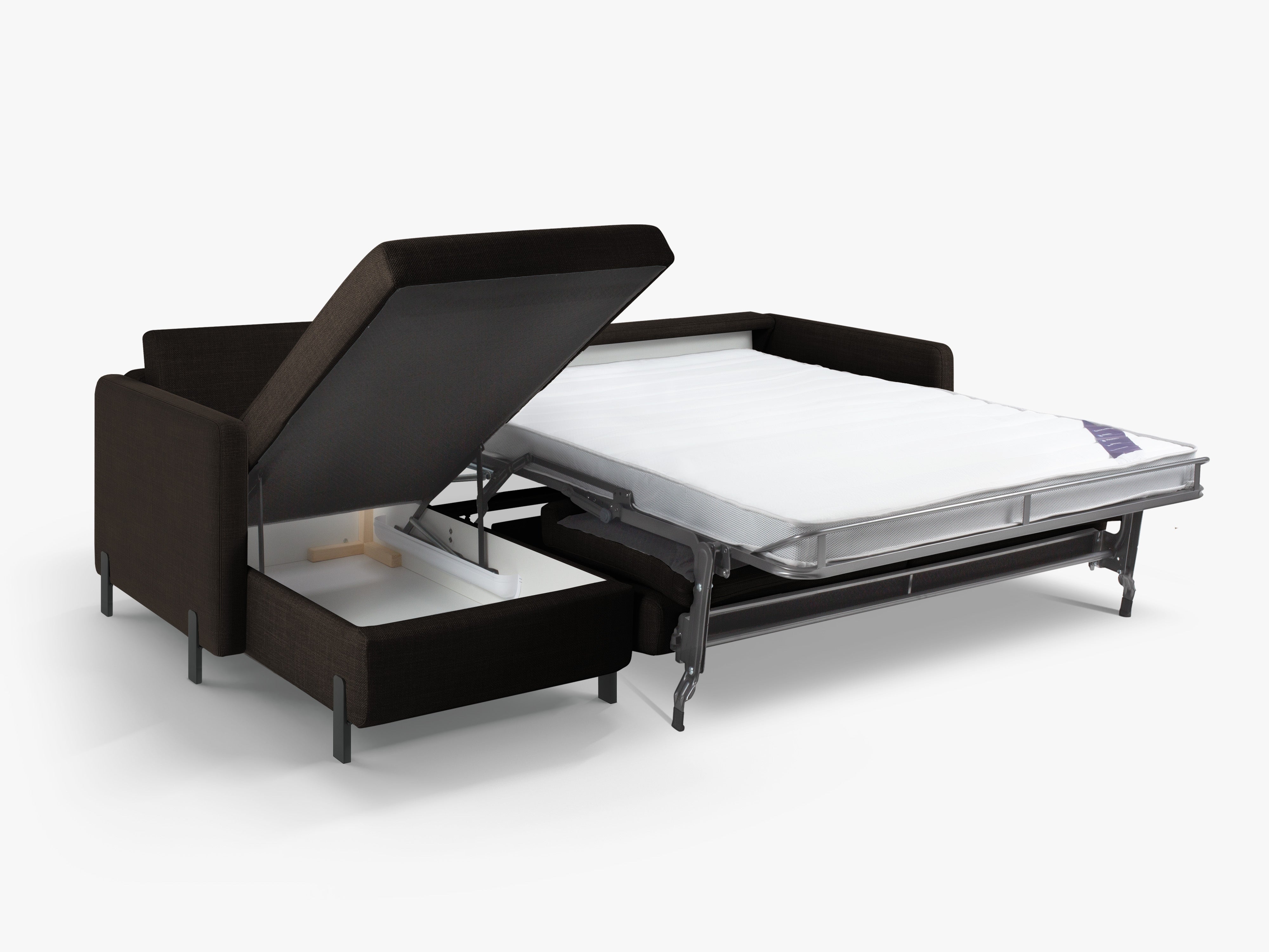 Left Corner Sofa with Bed Function and Box, "Gloria", 5 Seats, Dark Gray, 280x170x80
Made in Europe