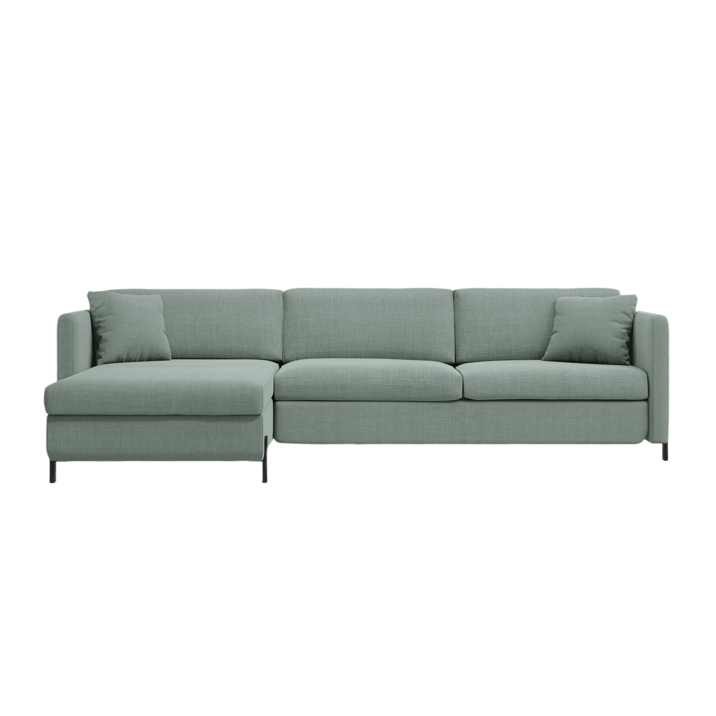 Left Corner Sofa with Bed Function and Box, "Gloria", 5 Seats, Mint, 280x170x80
Made in Europe