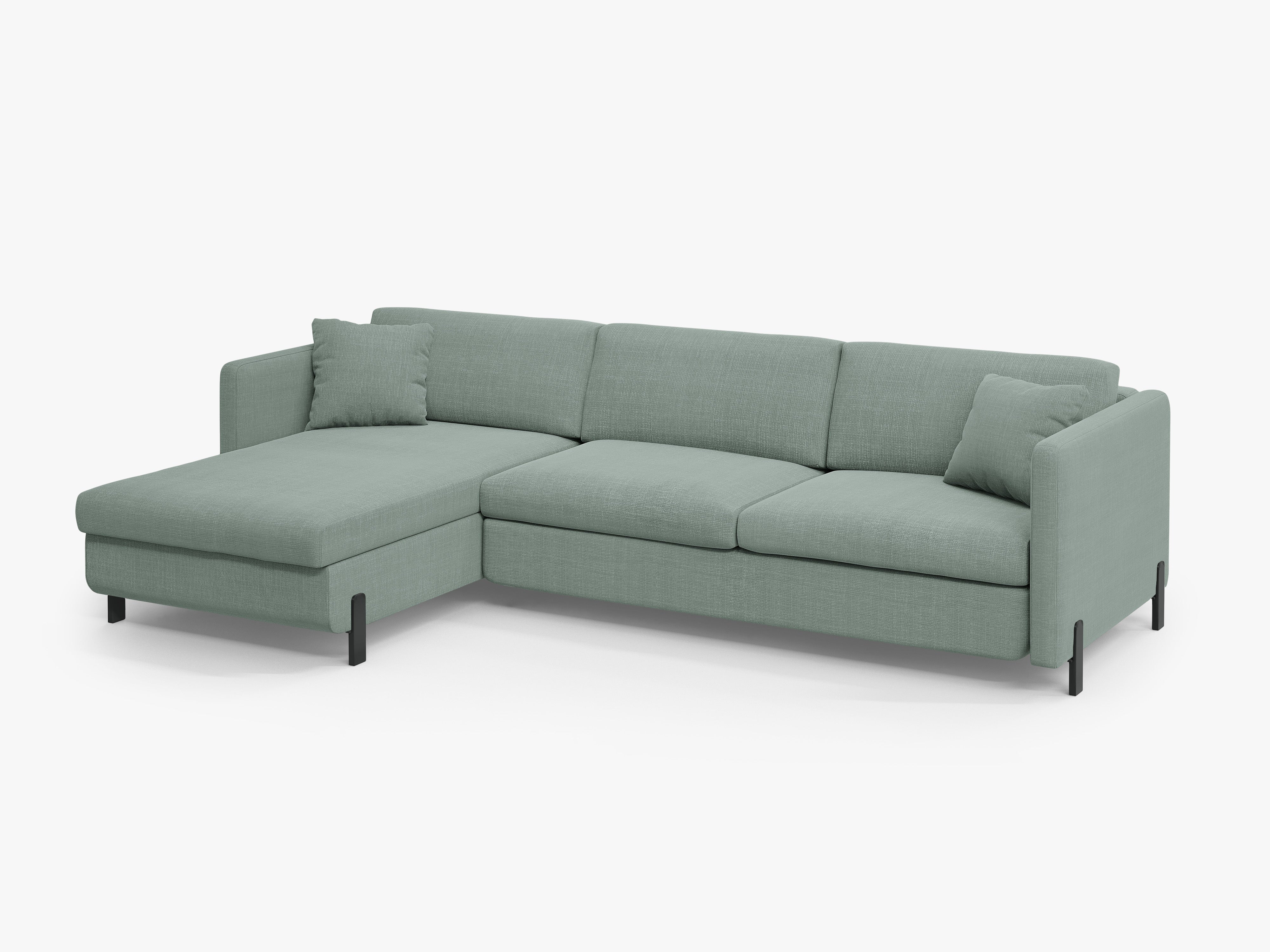 Left Corner Sofa with Bed Function and Box, "Gloria", 5 Seats, Mint, 280x170x80
Made in Europe
