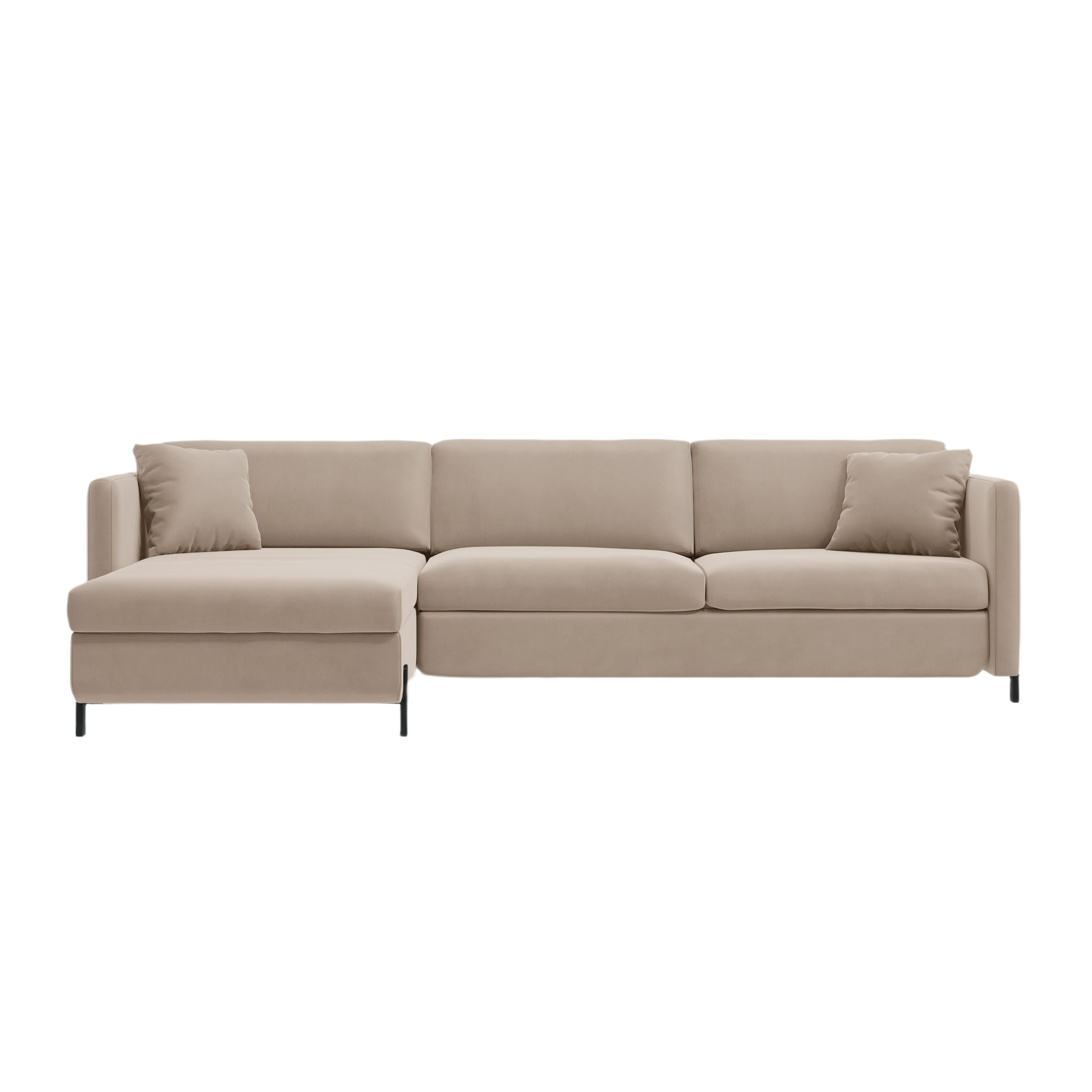 Velvet Linksecke Sofa mit Bettfunktion, "Gloria", 5 Sitze, Beige, 280x170x80
In Europa gemacht