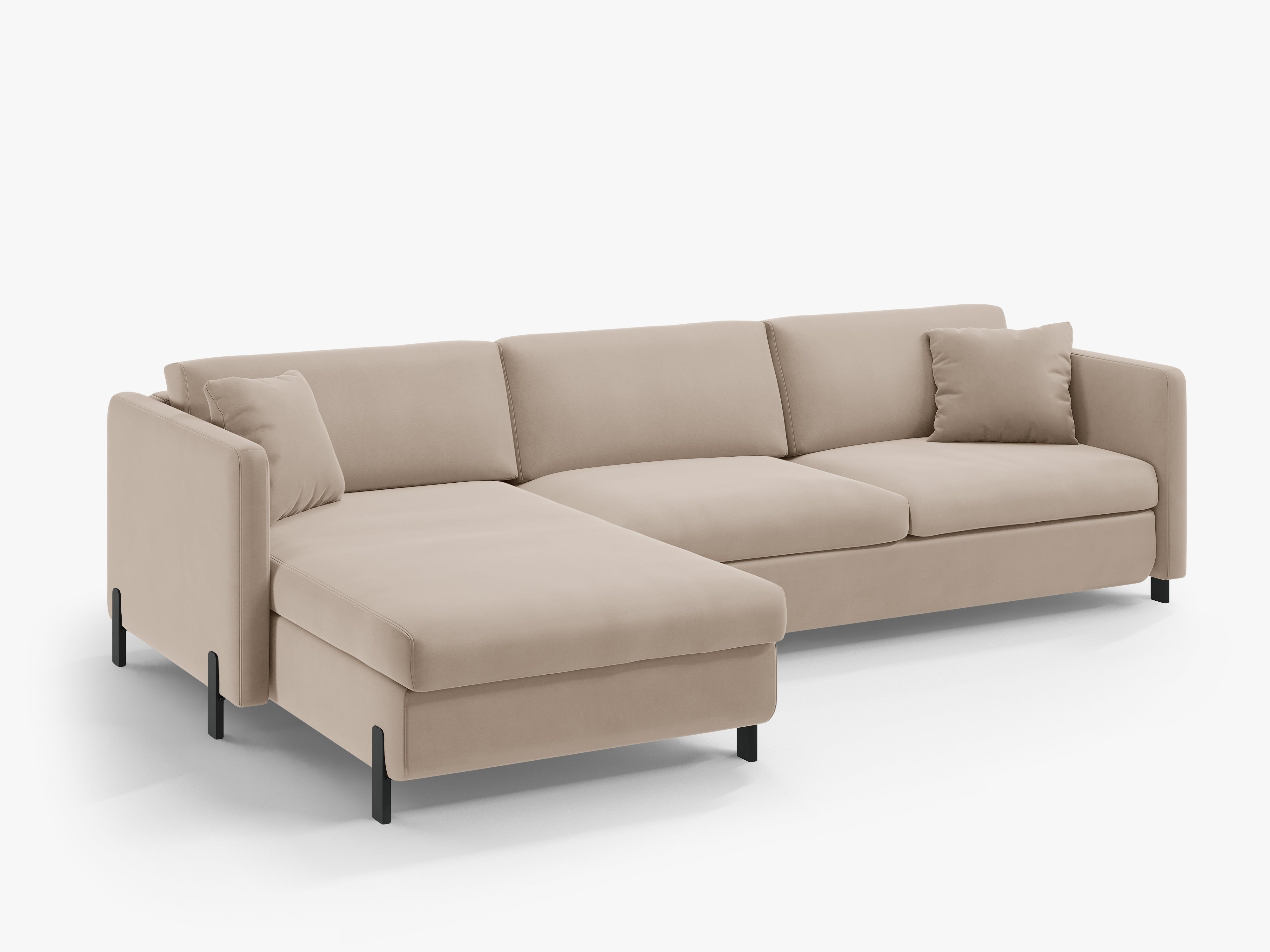 Velvet Linksecke Sofa mit Bettfunktion, "Gloria", 5 Sitze, Beige, 280x170x80
In Europa gemacht