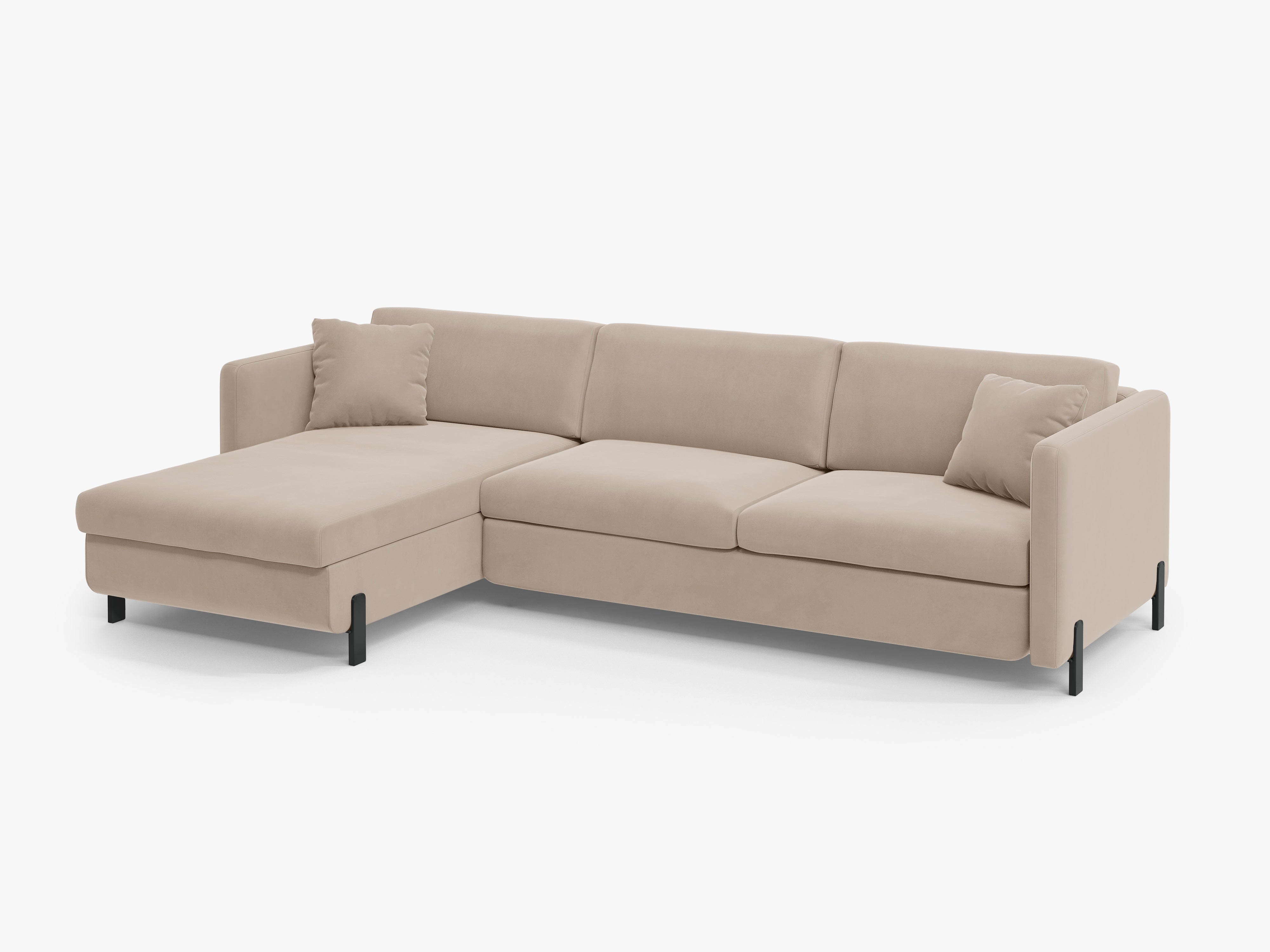 Velvet Linksecke Sofa mit Bettfunktion, "Gloria", 5 Sitze, Beige, 280x170x80
In Europa gemacht