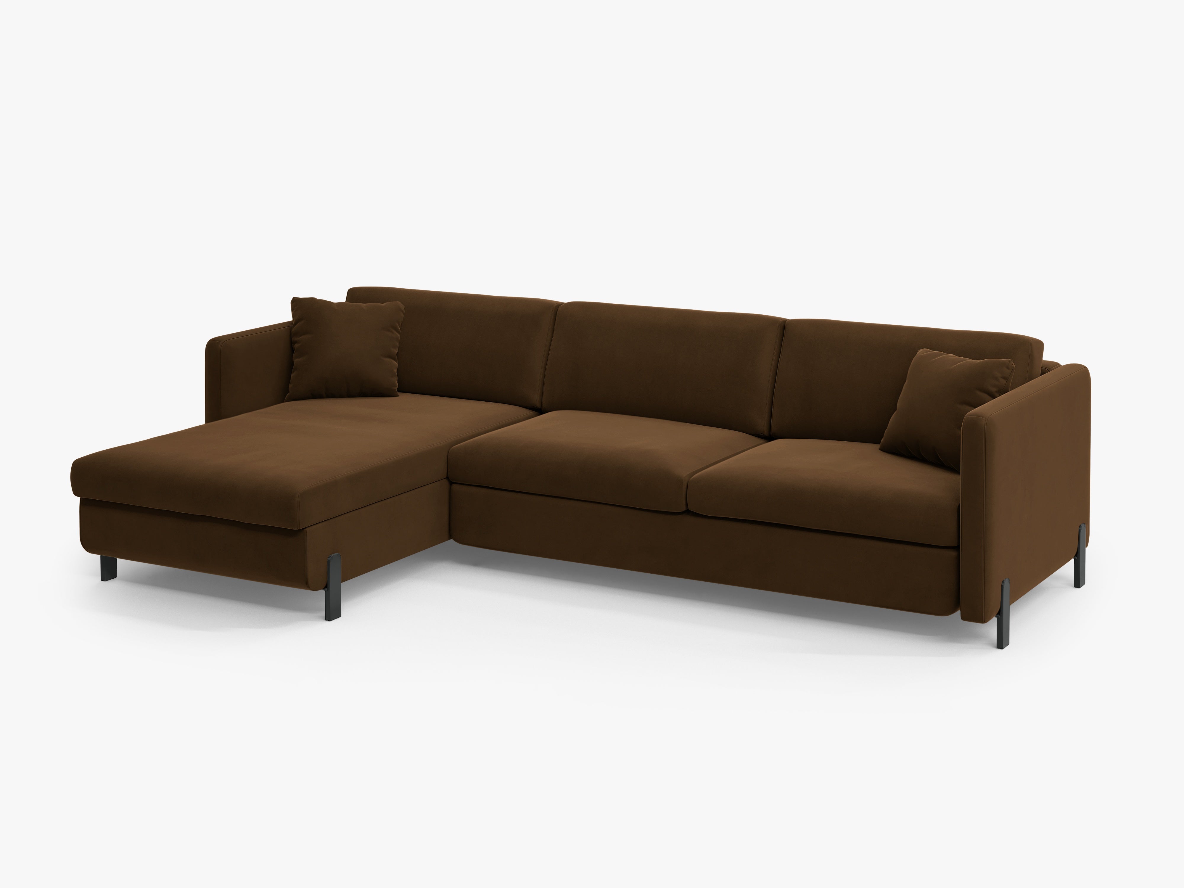 Velvet Linksecke Sofa mit Bettfunktion, "Gloria", 5 Sitze, Schokolade, 280x170x80
In Europa gemacht