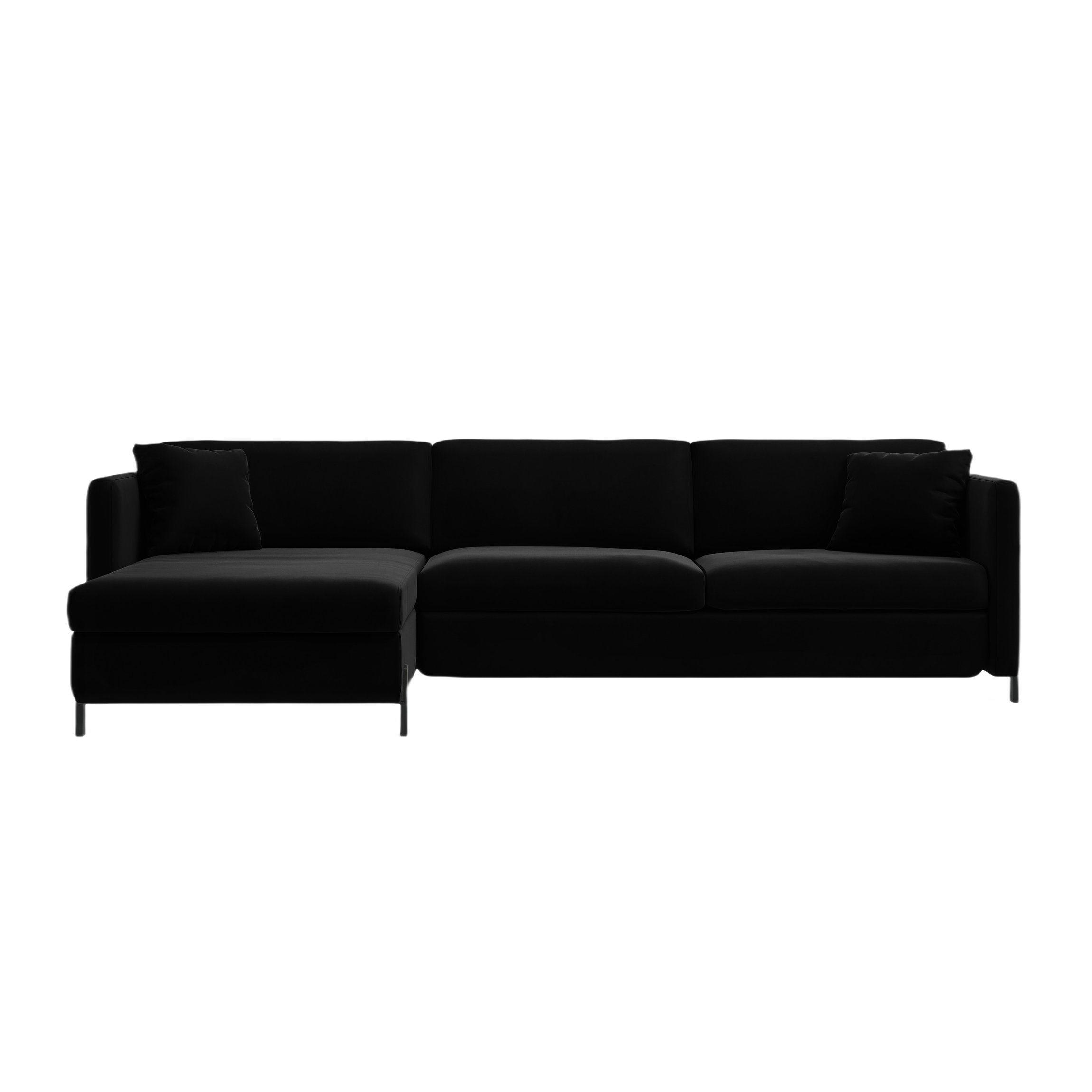 Velvet Linksecke Sofa mit Bettfunktion, "Gloria", 5 Sitze, schwarz, 280x170x80
In Europa gemacht