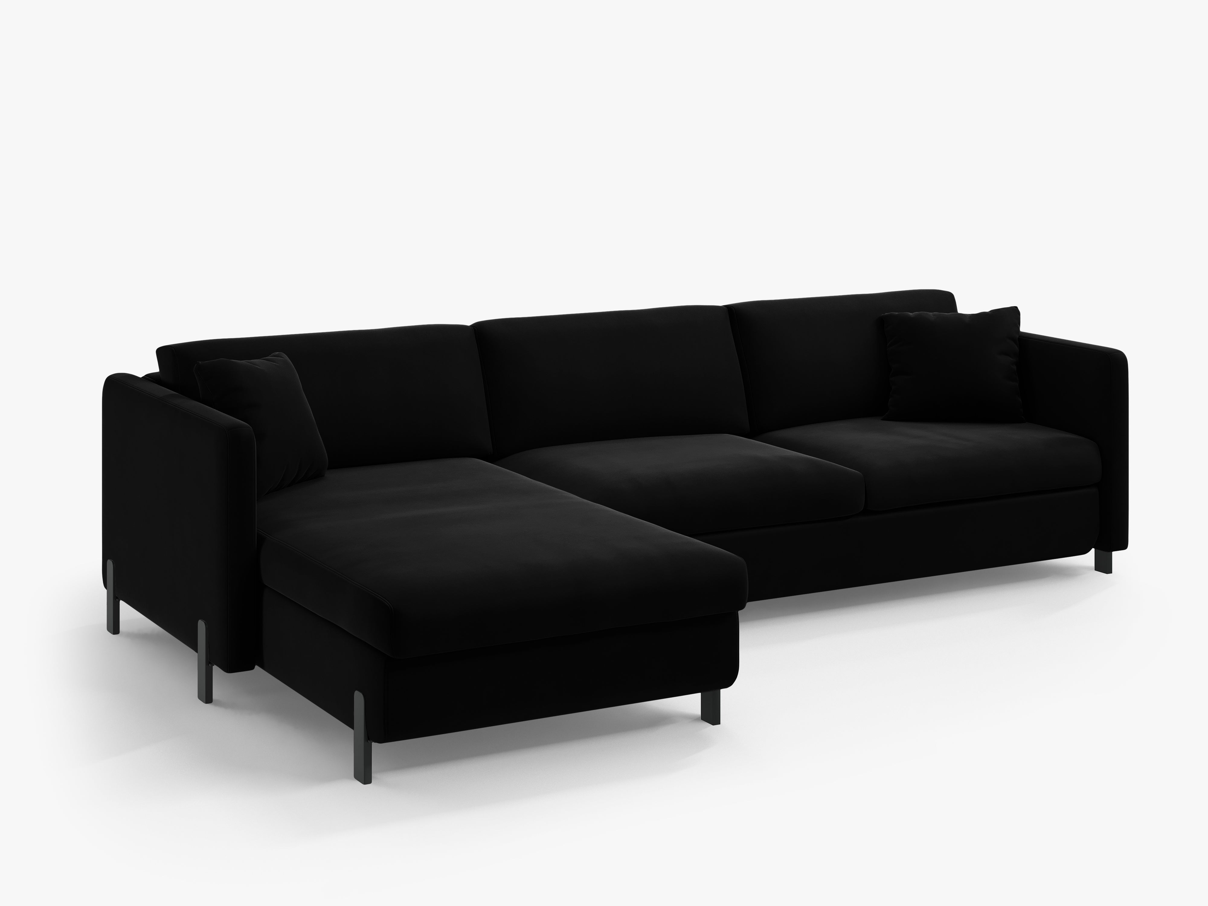 Velvet Linksecke Sofa mit Bettfunktion, "Gloria", 5 Sitze, schwarz, 280x170x80
In Europa gemacht