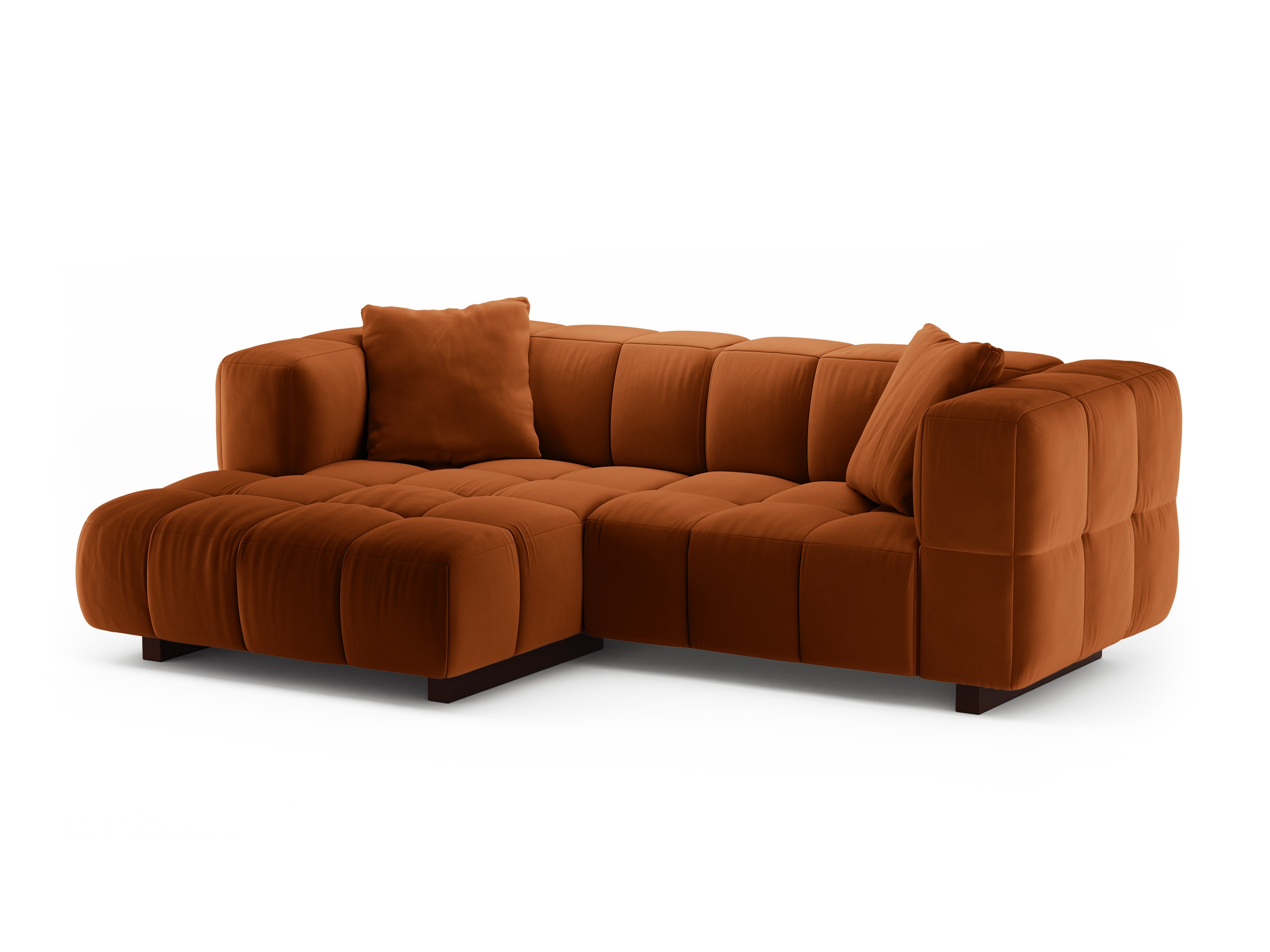 Velvet Left-Arm Sofa Bed PUMA Terracotta