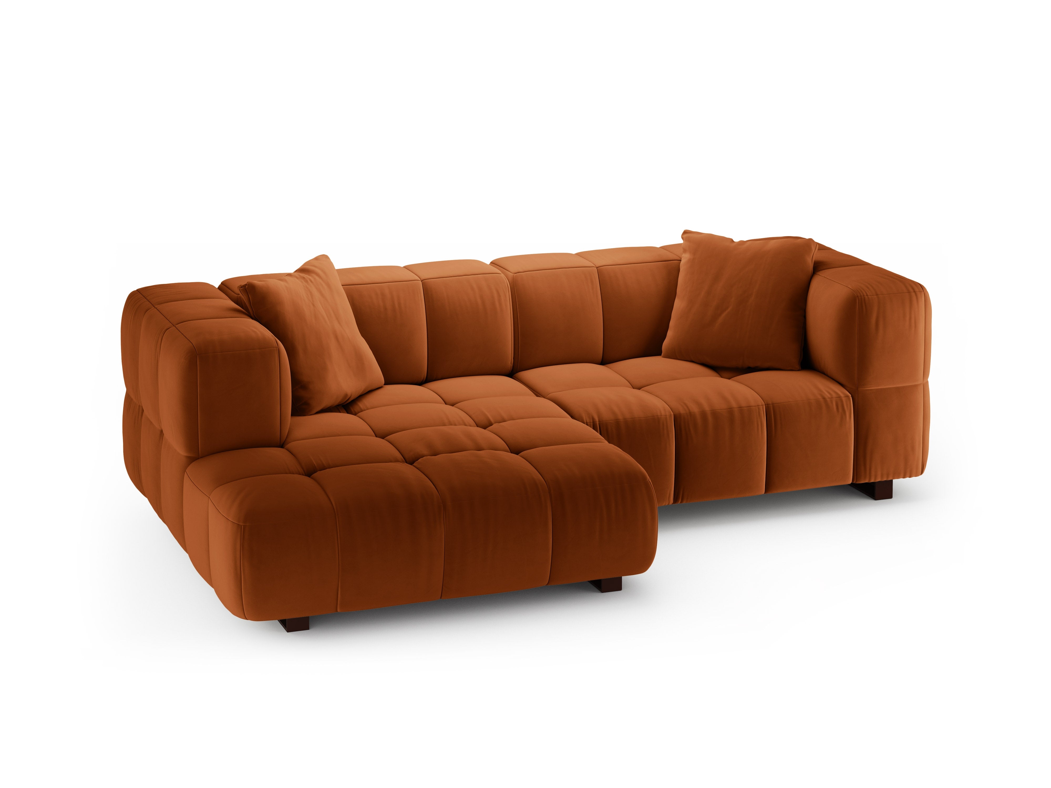 Velvet Left-Arm Sofa Bed PUMA Terracotta