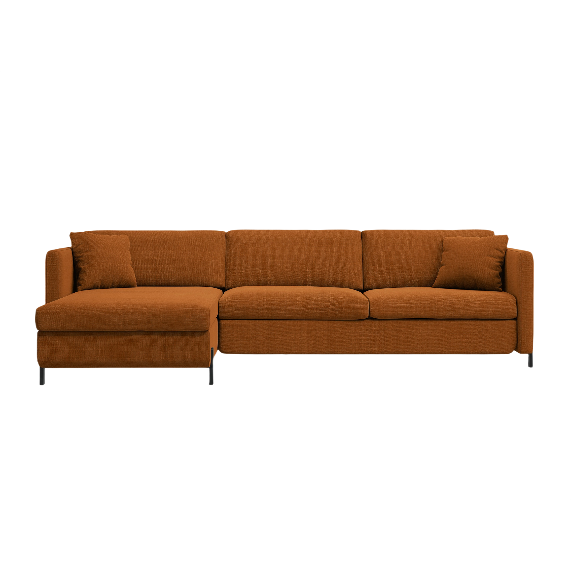 Left Corner Sofa with Bed Function and Box, "Gloria", 4 Seats, Brick, 260x170x80
Made in Europe