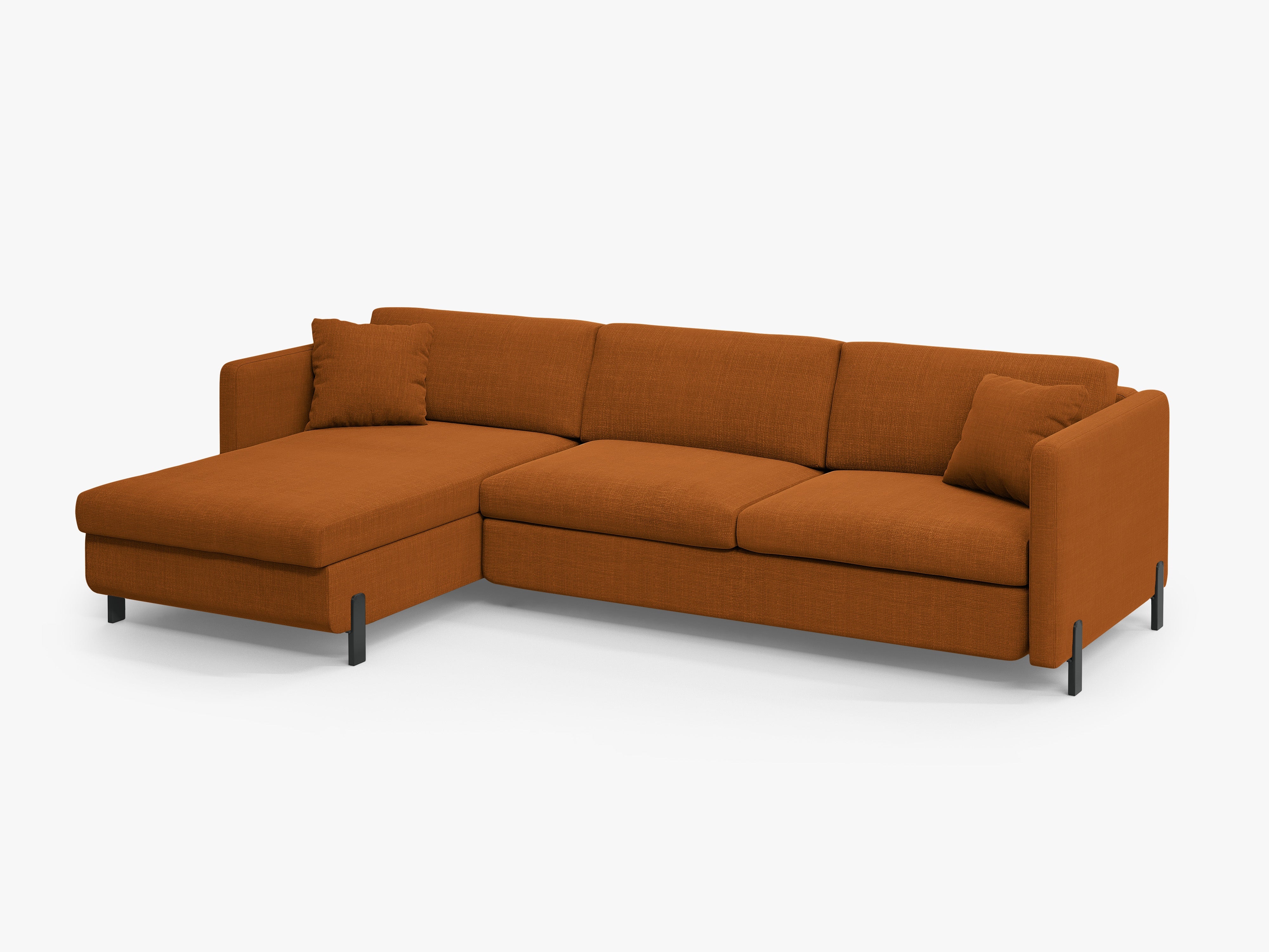 Left Corner Sofa with Bed Function and Box, "Gloria", 4 Seats, Brick, 260x170x80
Made in Europe
