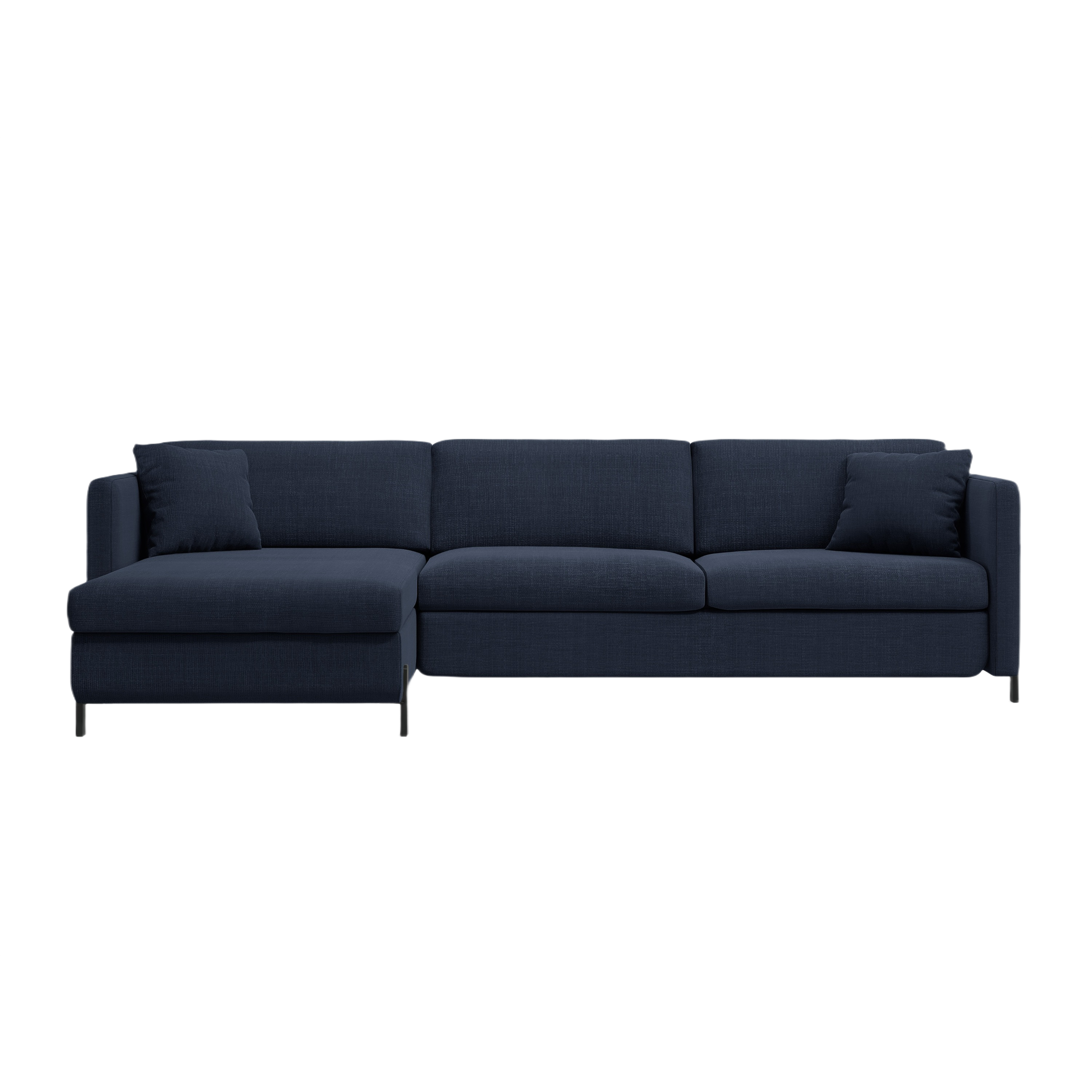 Left Corner Sofa with Bed Function and Box, "Gloria", 4 Seats, Blue, 260x170x80
Made in Europe